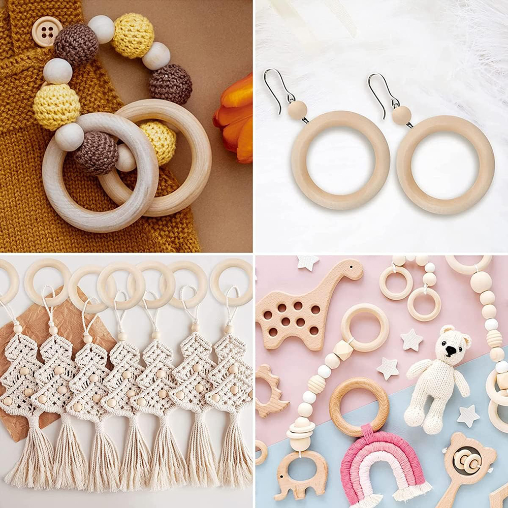 20PCS Wooden Rings for Craft 5 - Wood Ring Blank avaliação e preço