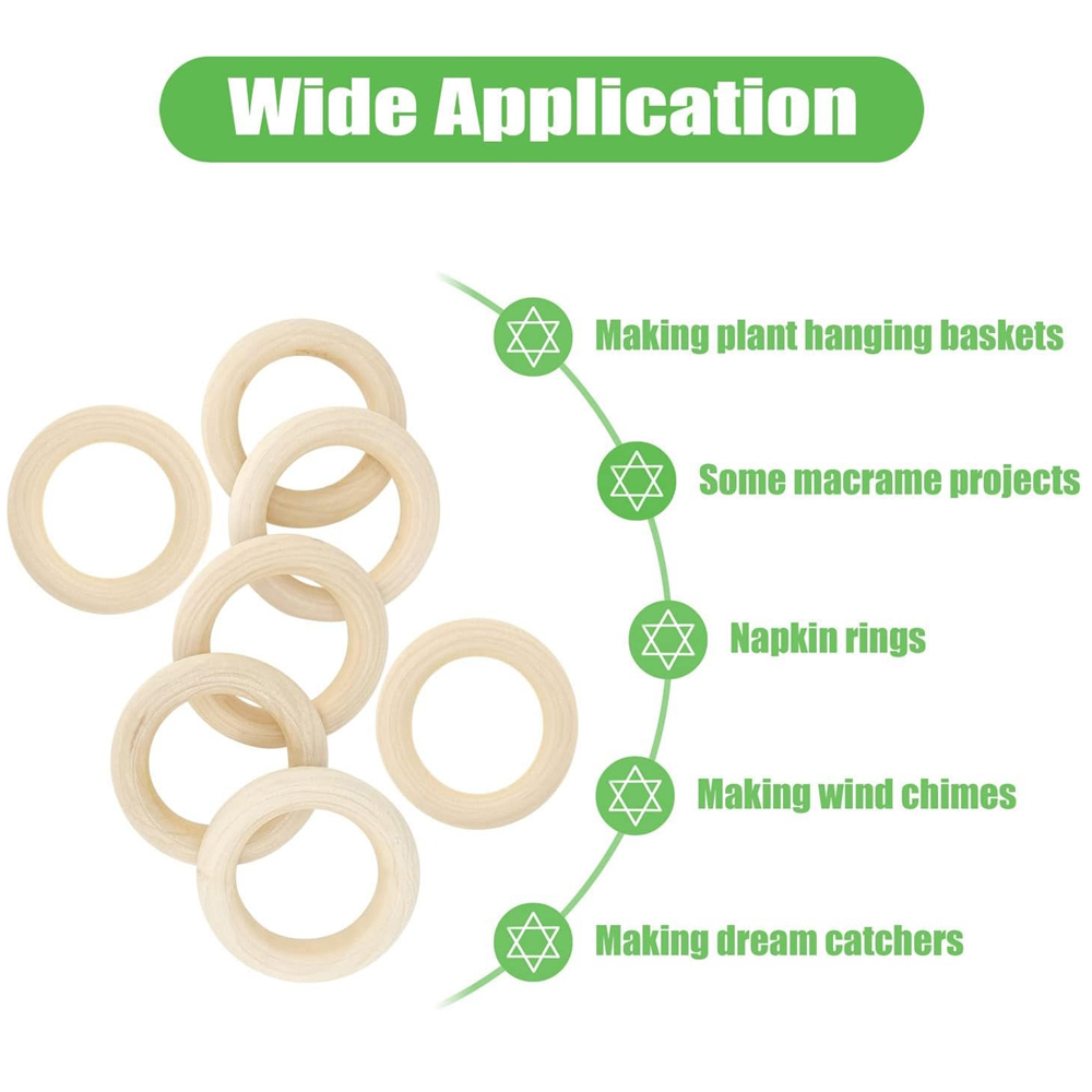 20PCS Wooden Rings for Craft 5 - Wood Ring Blank avaliação e preço