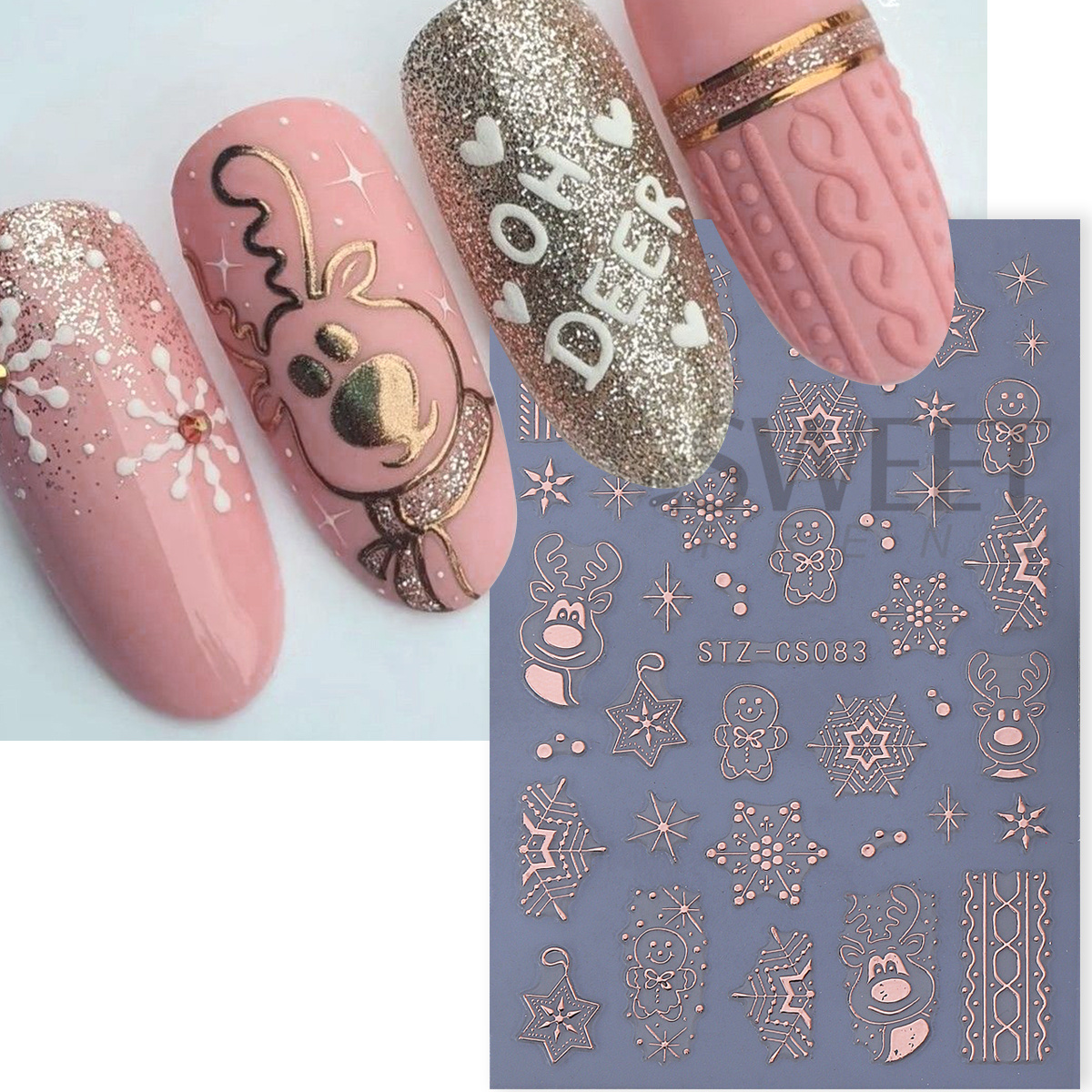 4pcs Winter Cartoon Christmas  - Gold Foil Flakes avaliação e preço