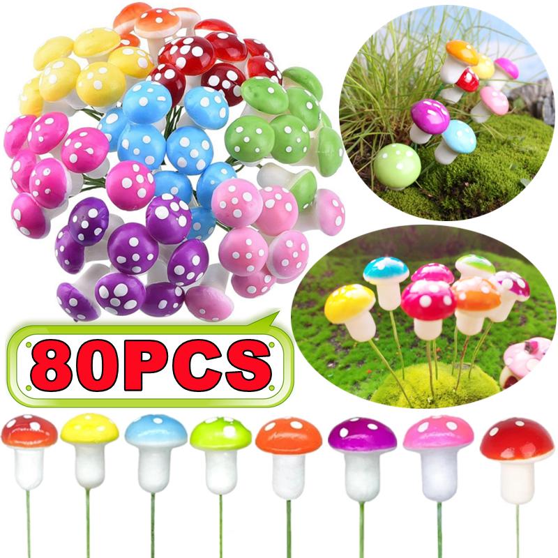 10-80PCS Mini Color Mushroom D - Terrarium Moss Art avaliação e preço