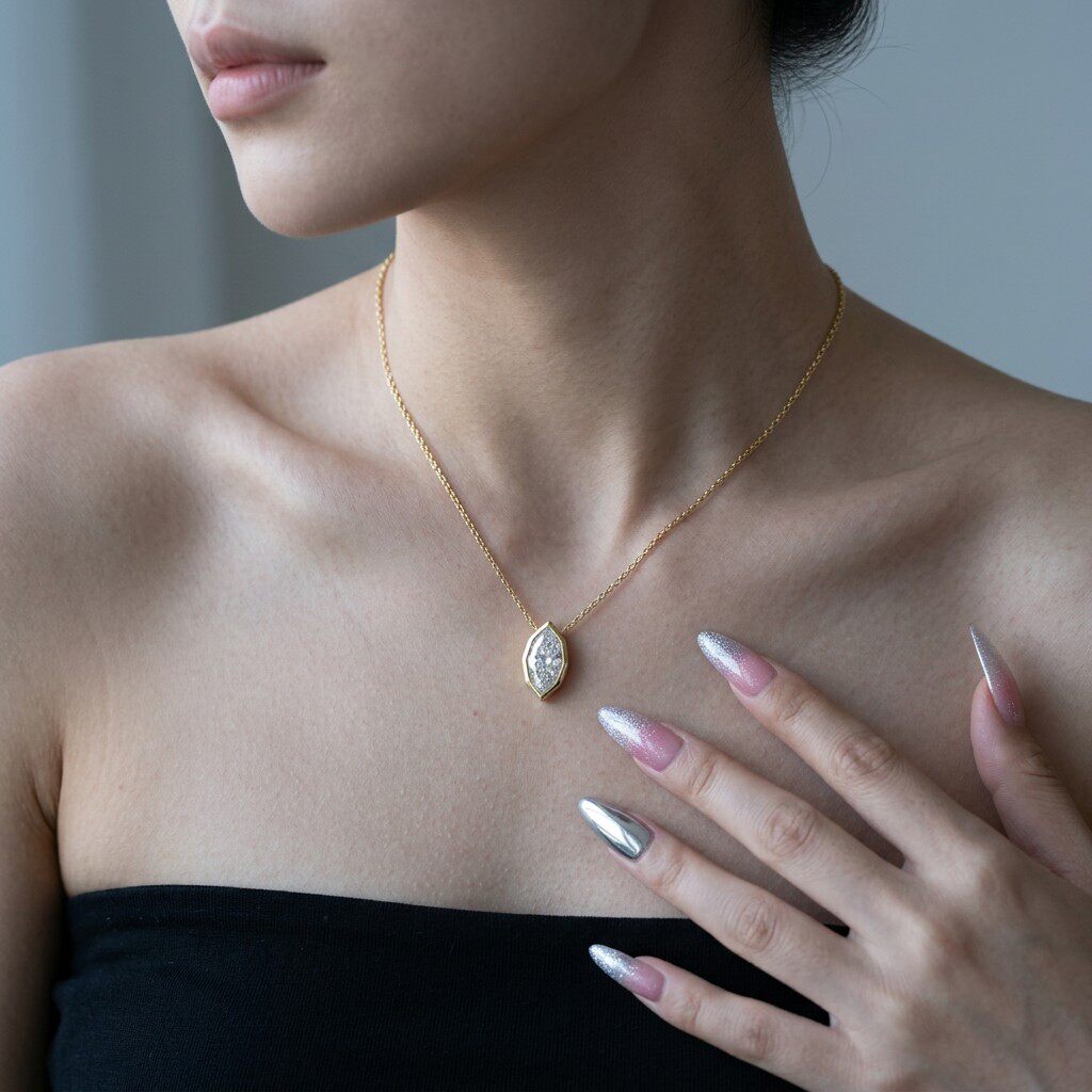 3Carat Bezel Set Marquise Cut  - Bezels Set Pendant avaliação e preço
