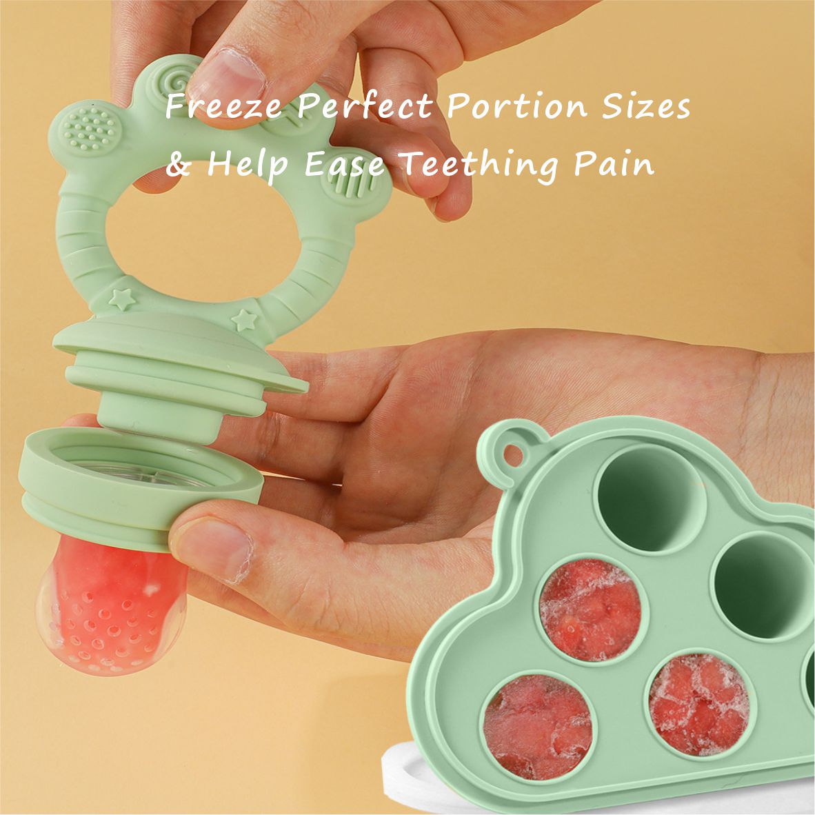 Baby Fruit Food Feeder & Freez - Silicone Mold Tray avaliação e preço