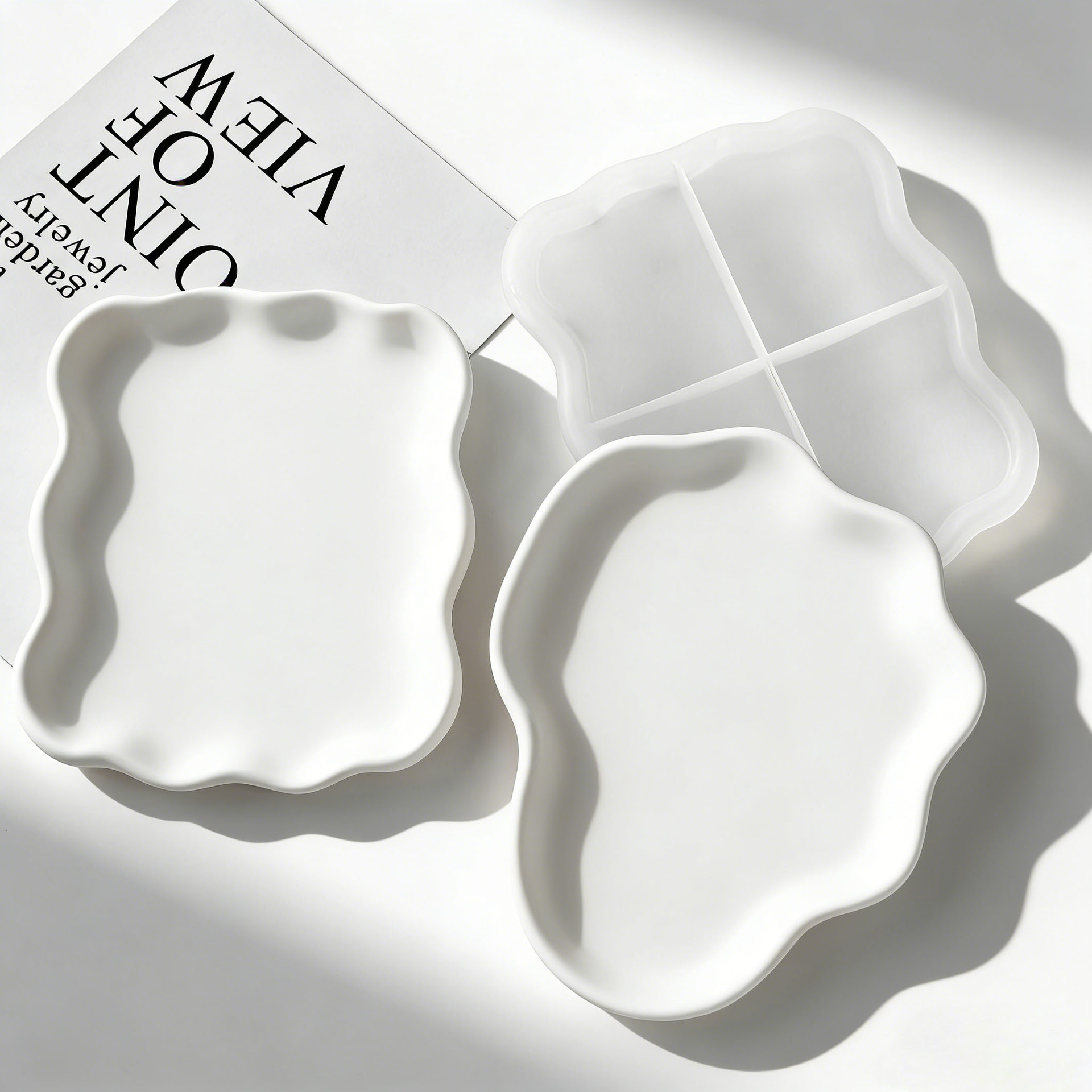DIY Geometric Wave Plaster Coa - Serving Tray Mold avaliação e preço
