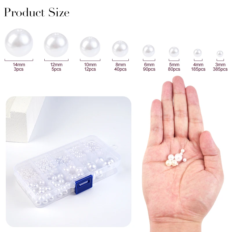 800pcs Artificial Faux Pearl R - Resin Jewelry Kit avaliação e preço