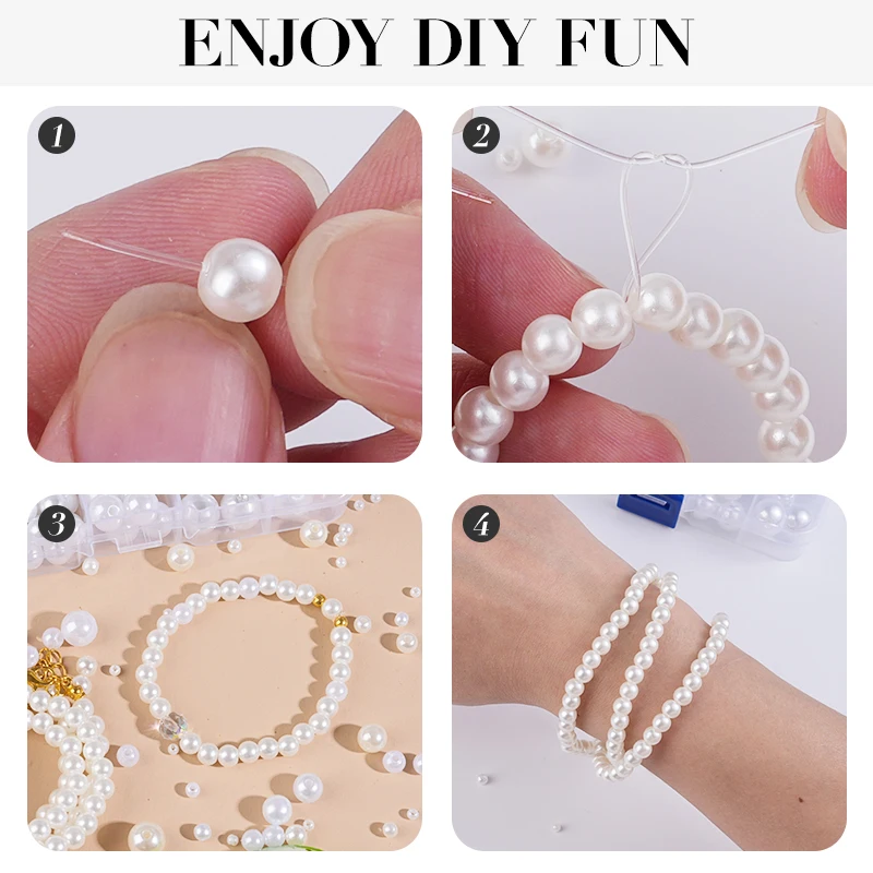 800pcs Artificial Faux Pearl R - Resin Jewelry Kit avaliação e preço
