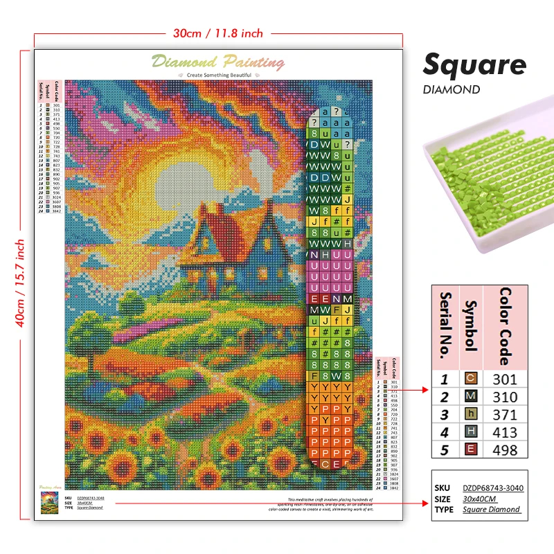1pc frameless 5D Diamond Paint - Resin Craft For Beginners avaliação e preço