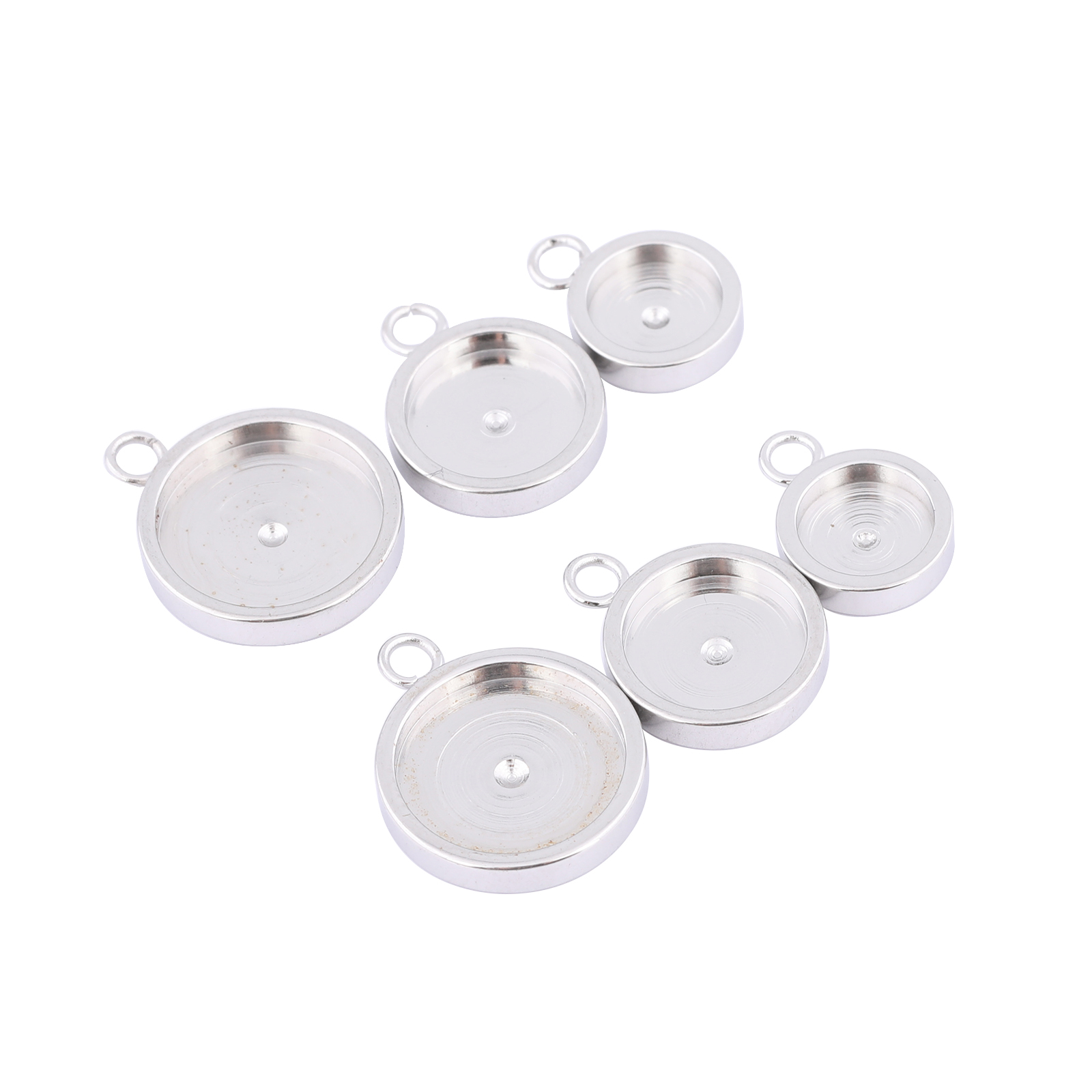 20pcs Stainless Steel 6mm 8mm  - Bezels Set Pendant avaliação e preço