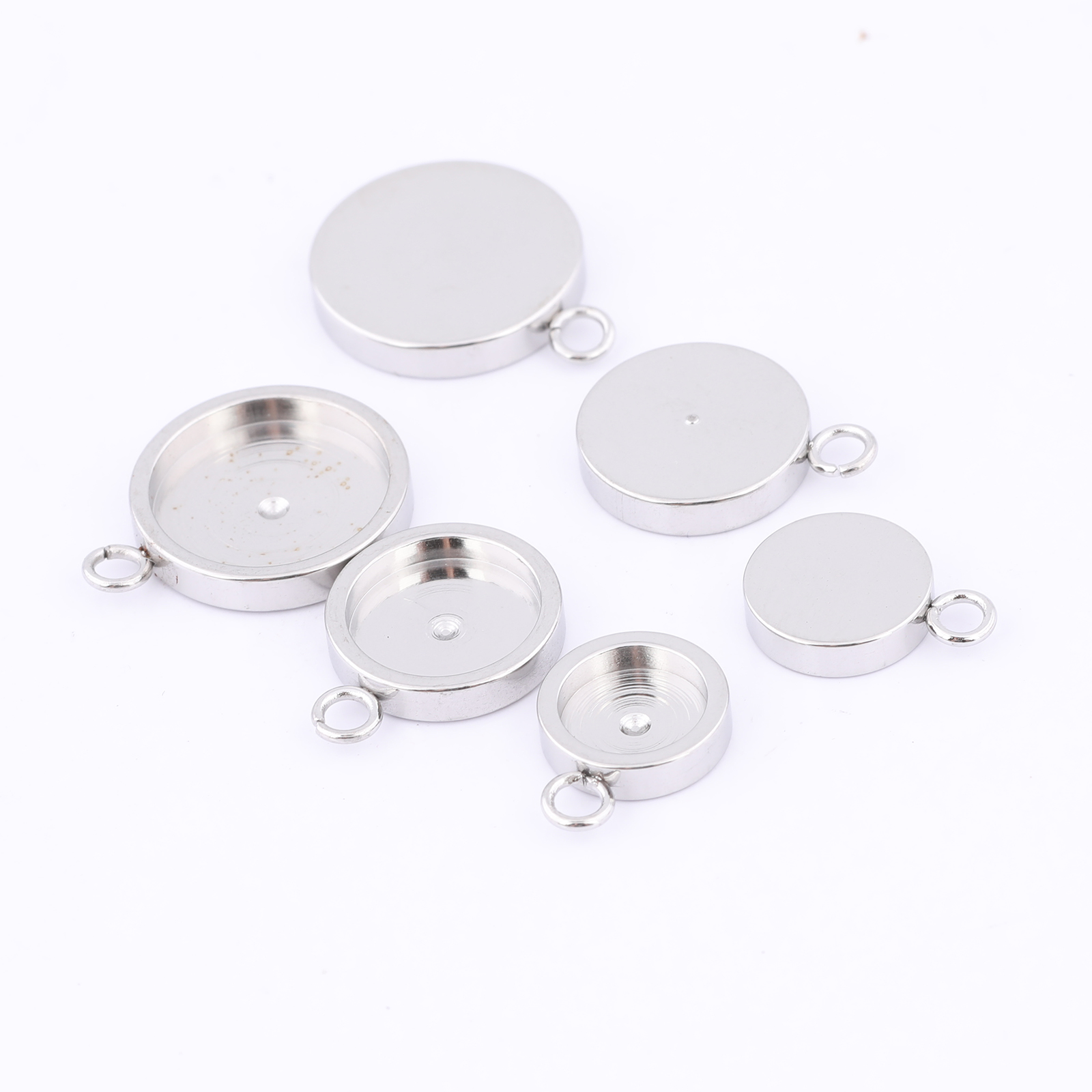 20pcs Stainless Steel 6mm 8mm  - Bezels Set Pendant avaliação e preço