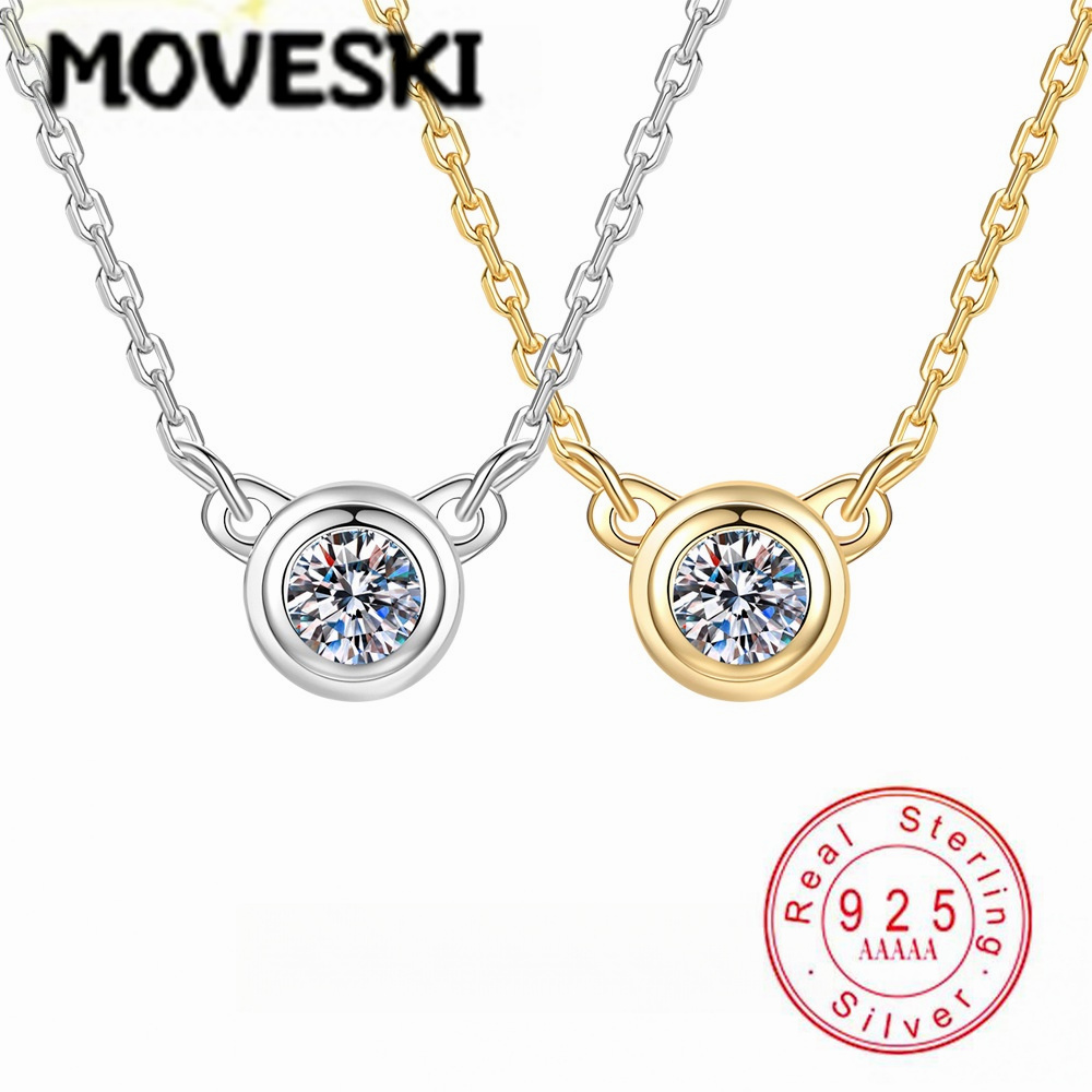 S925 Sterling Silver Moissanit - Bezels Set Pendant avaliação e preço