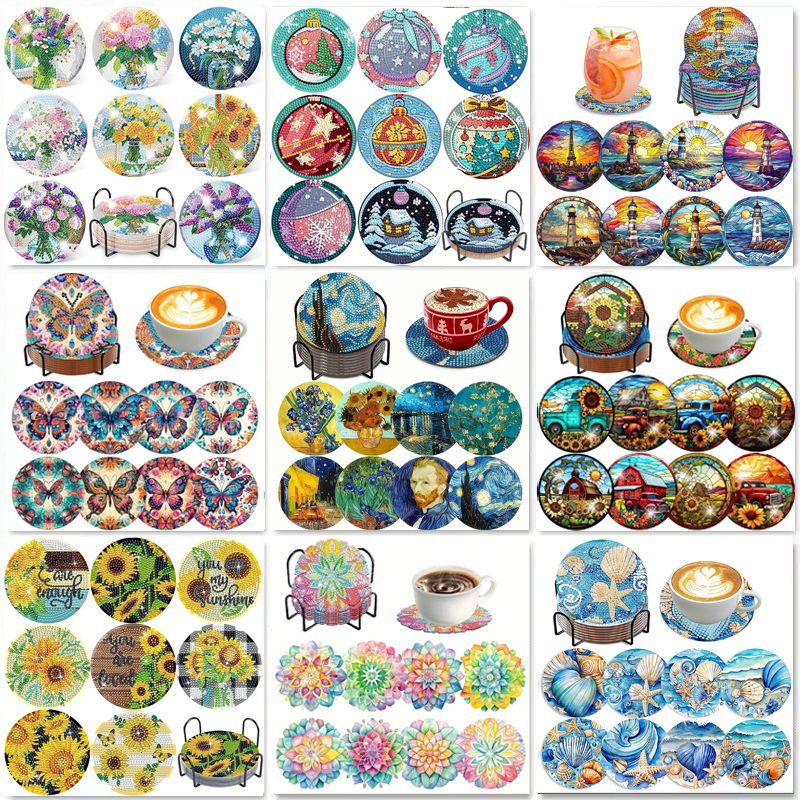 8-piece set of diamond paintin - Resin Craft Kit avaliação e preço