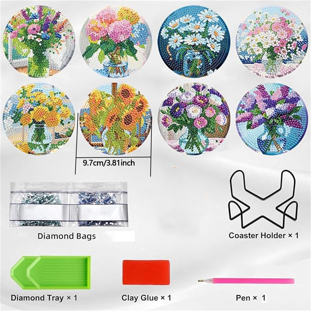 8-piece set of diamond paintin - Resin Craft Kit avaliação e preço