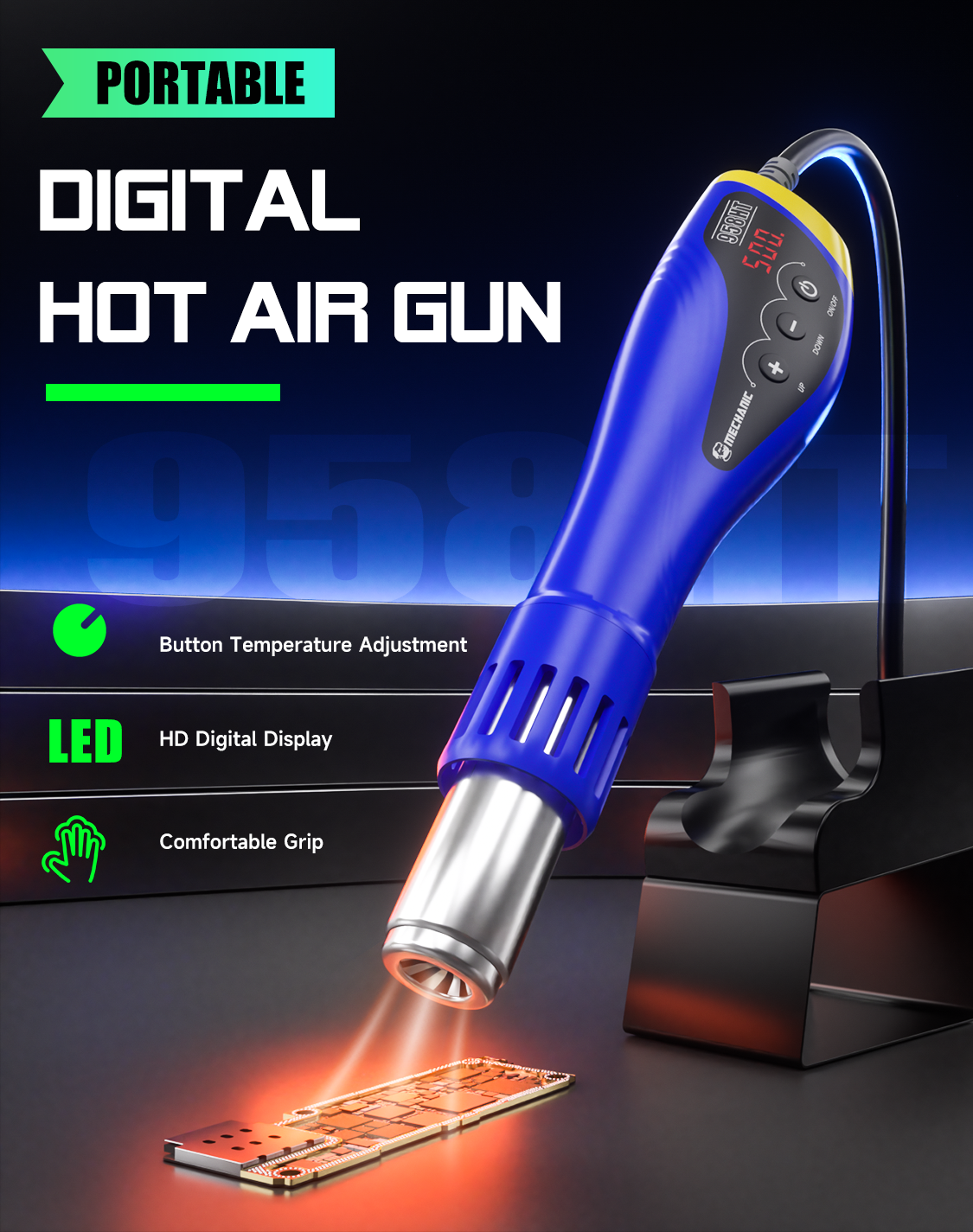 MECHANIC OFFICIAL HT-958 Porta - Heat Gun Small avaliação e preço