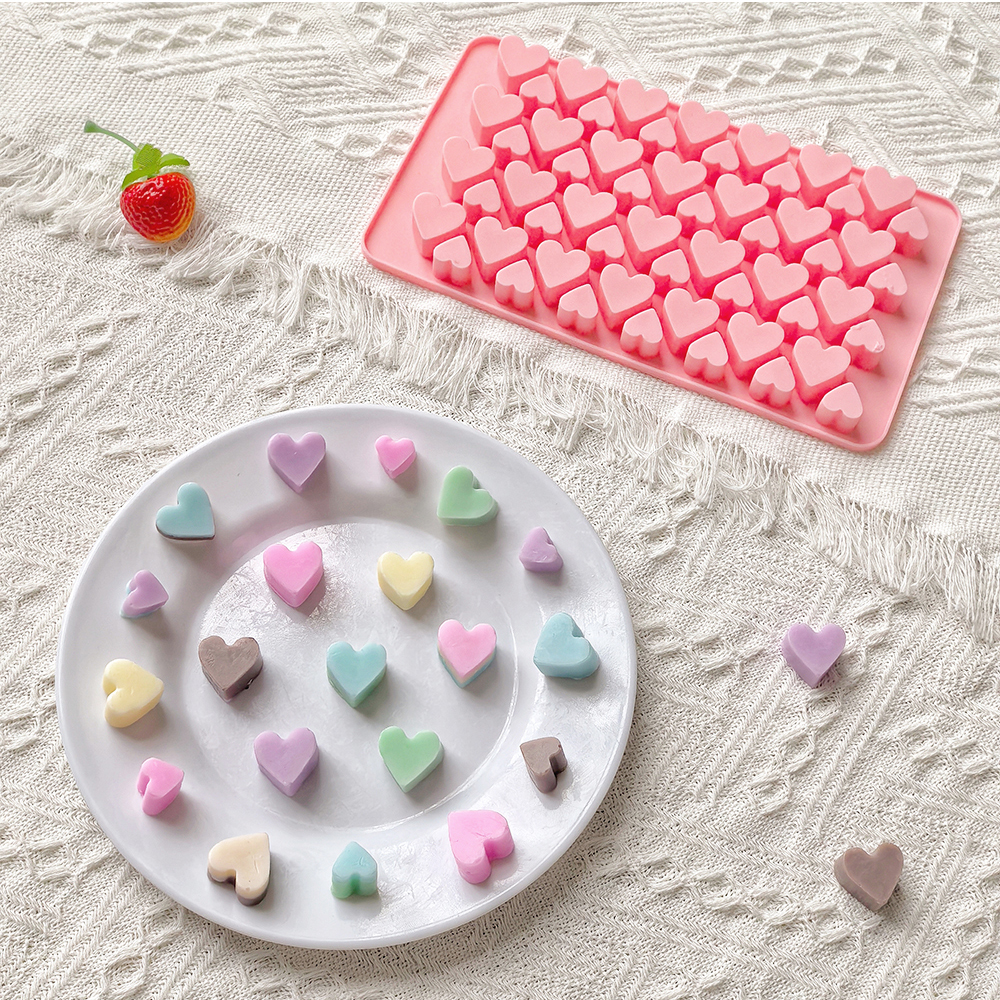 56 cavity size heart-shaped ch - Silicone Mold Tray avaliação e preço