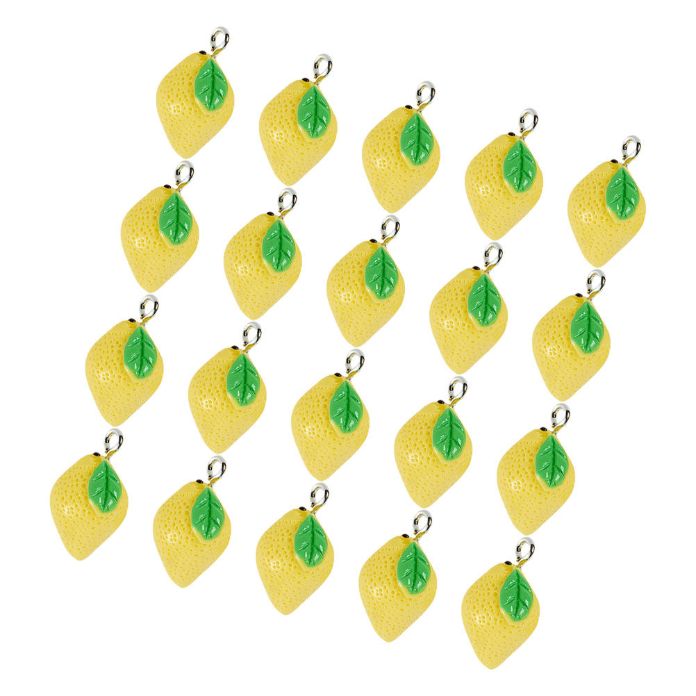 20Pcs Resin Lemon Charms Fruit - Resin Crafts Diy avaliação e preço