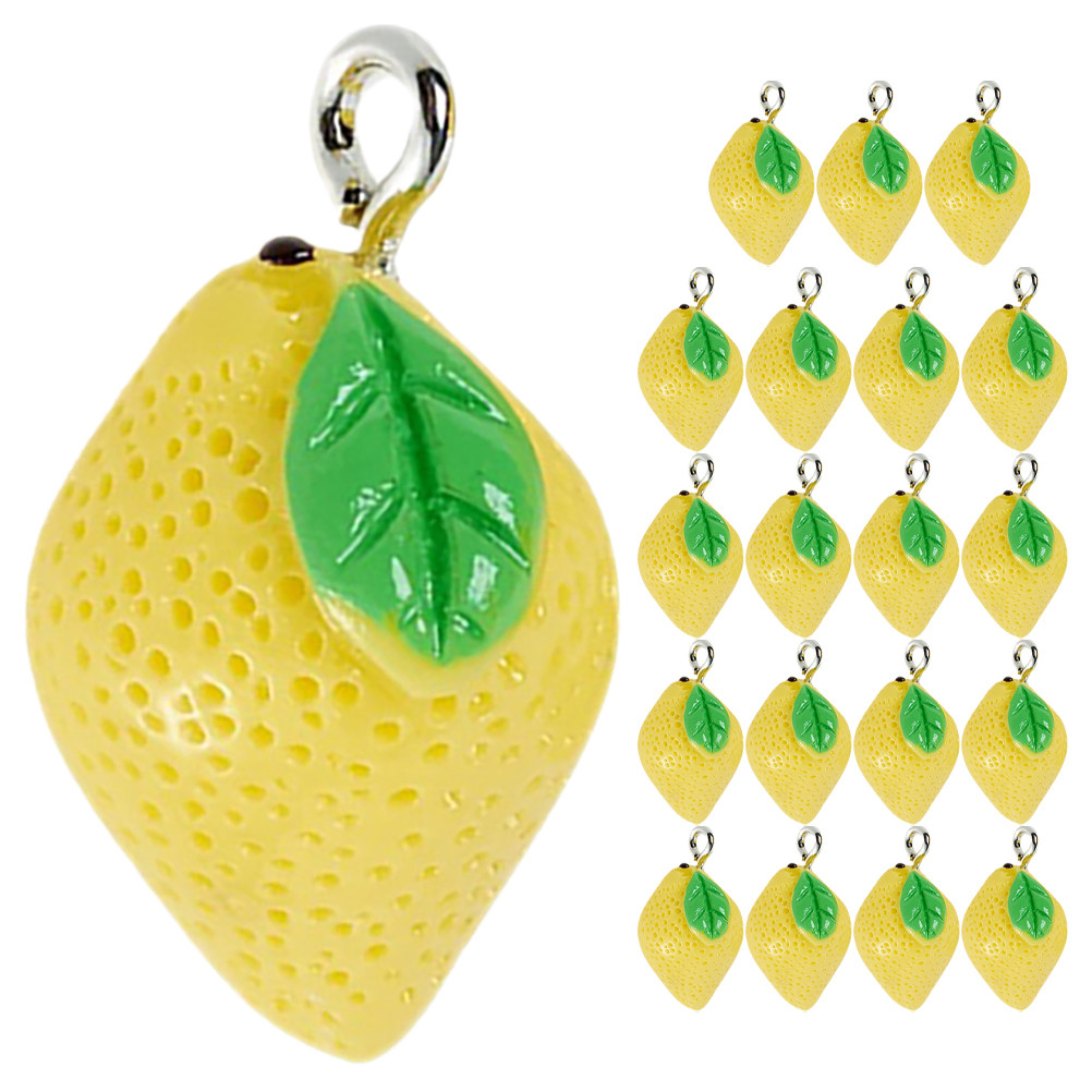 20Pcs Resin Lemon Charms Fruit - Resin Crafts Diy avaliação e preço