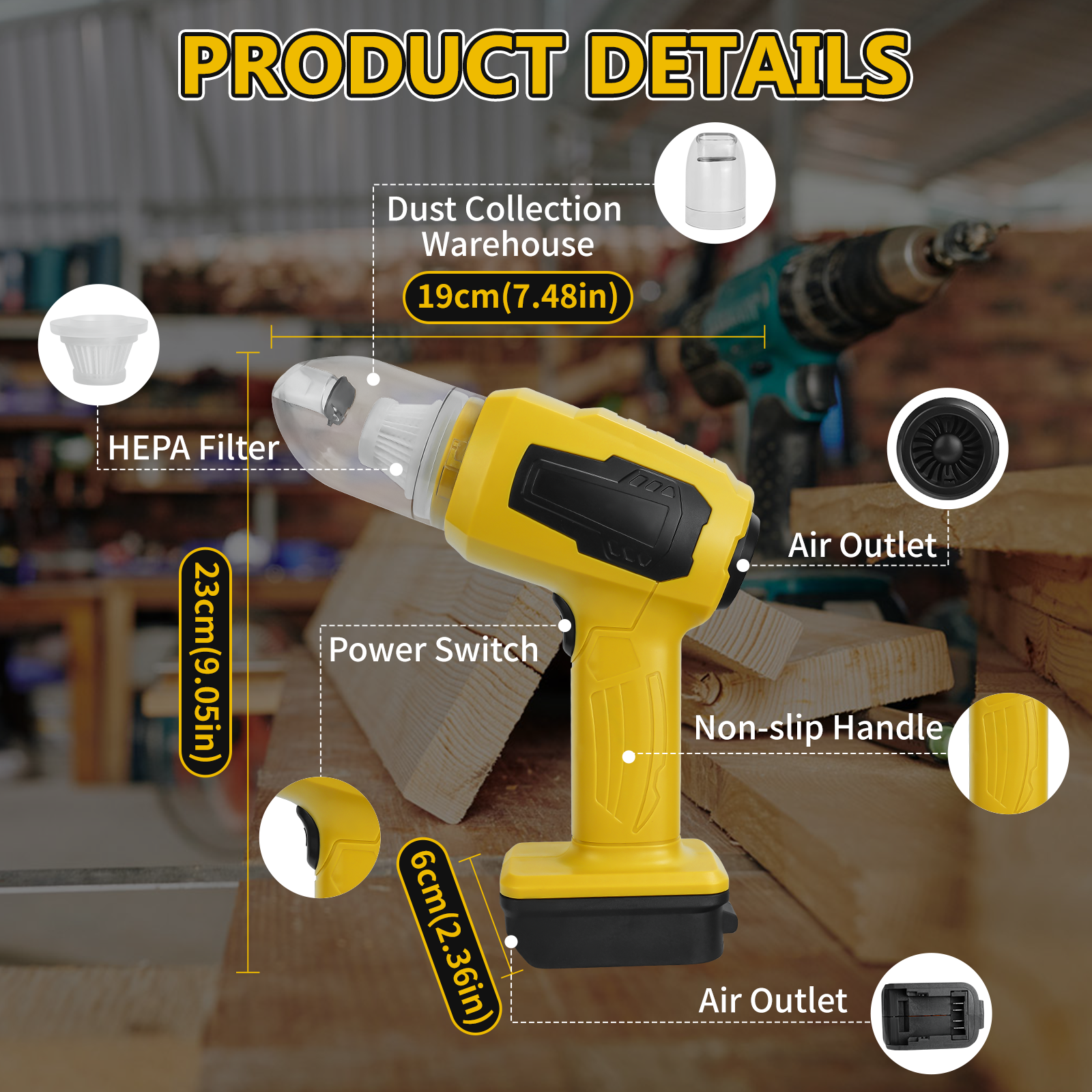 Handheld Car Vacuum Cleaner 2- - Vacuum Chamber Small avaliação e preço