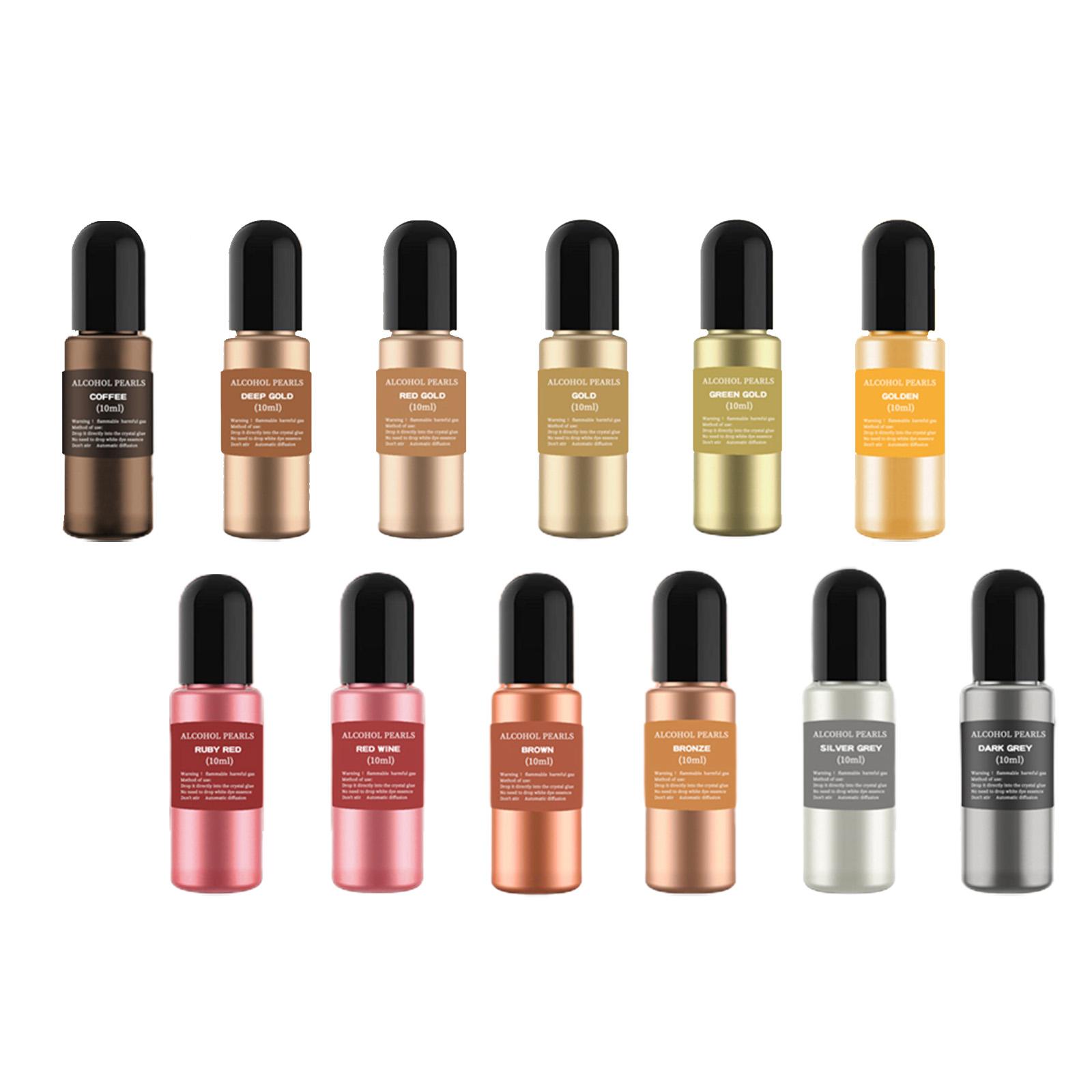 12 Bottles Metallic Alcohol In - Resin Dye Alcohol avaliação e preço