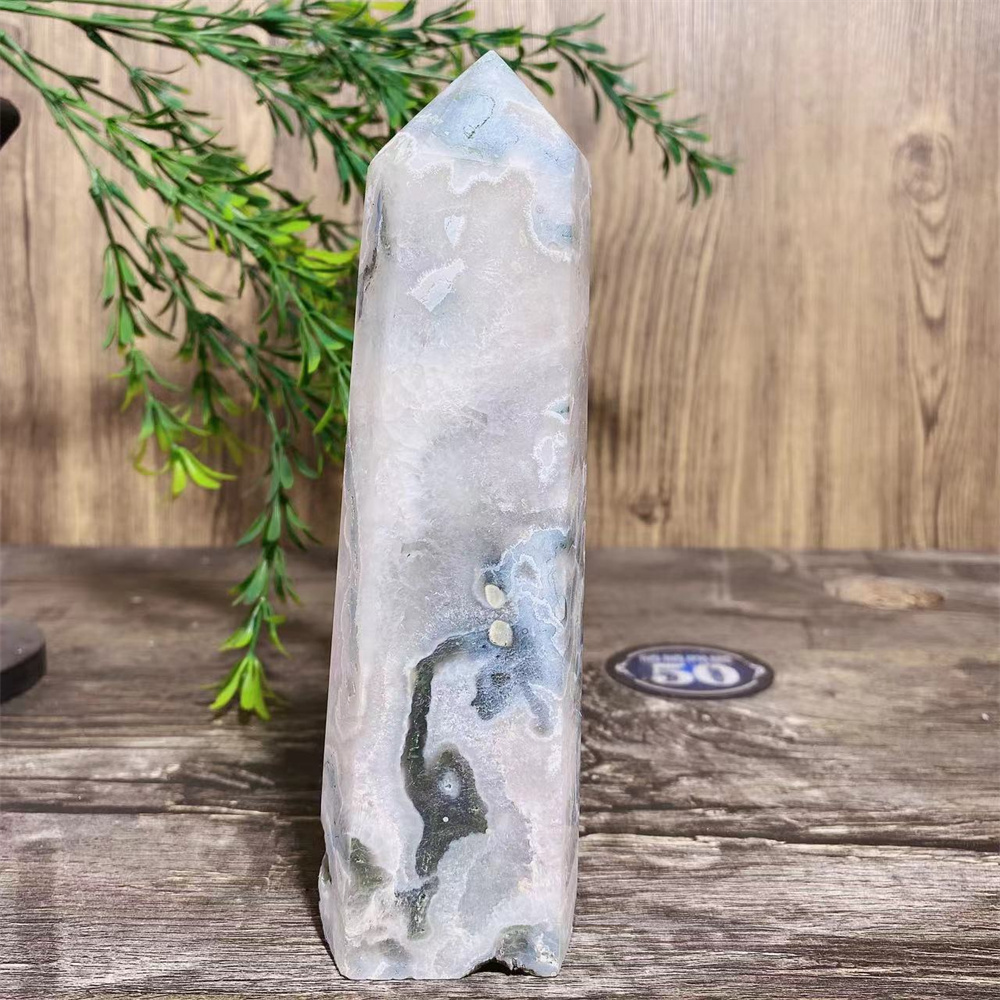 Big Green Moss Agate Druzy Nat - Terrarium Moss Art avaliação e preço