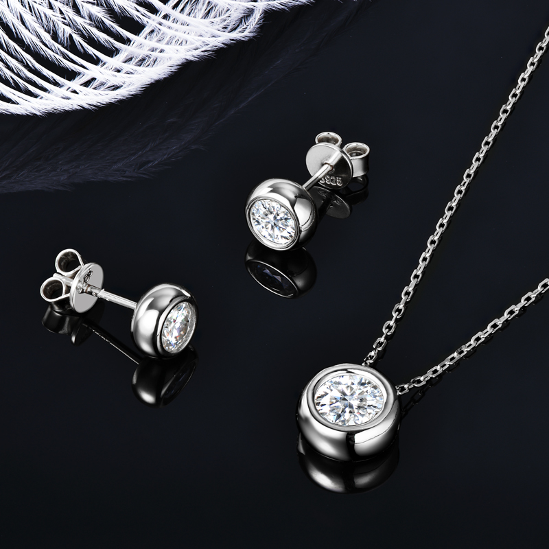 IOGOU 6.5mm 1ct Bezel Moissani - Bezels Set Pendant avaliação e preço