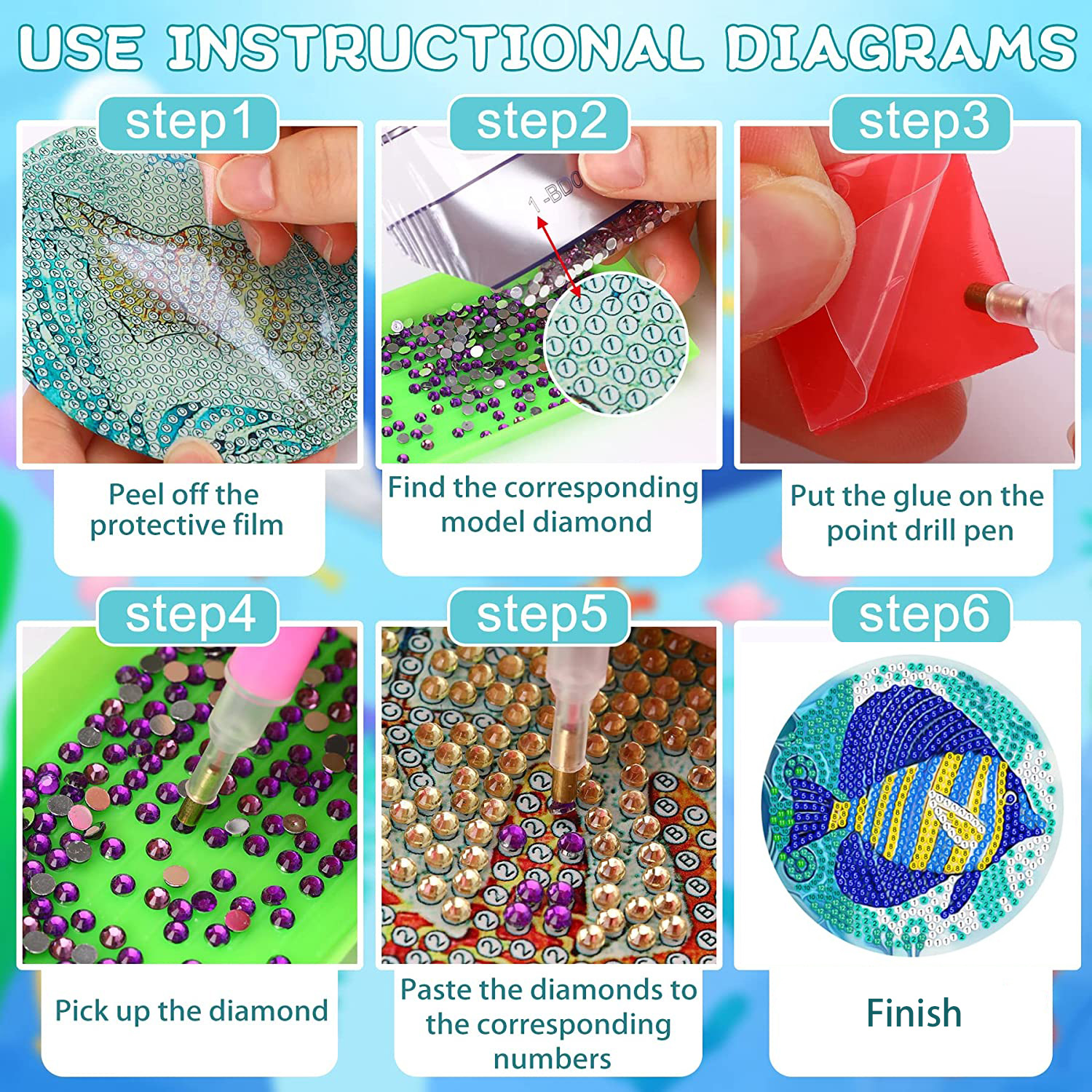 RUOPOTY 8pc/sets Diamond Paint - Resin Craft For Beginners avaliação e preço