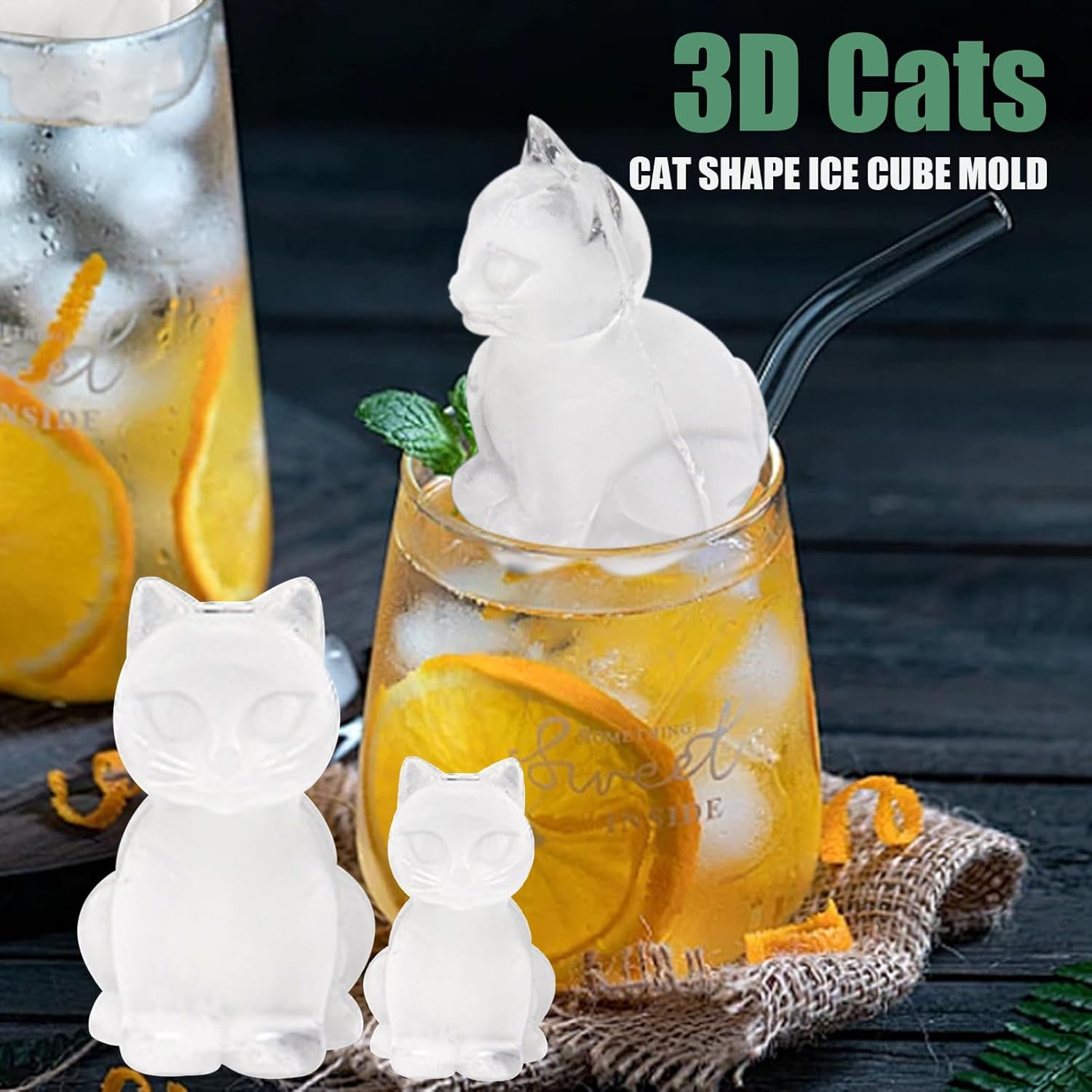 3D Cat Ice Cube Mold, Admaison - Silicone Mold Tray avaliação e preço