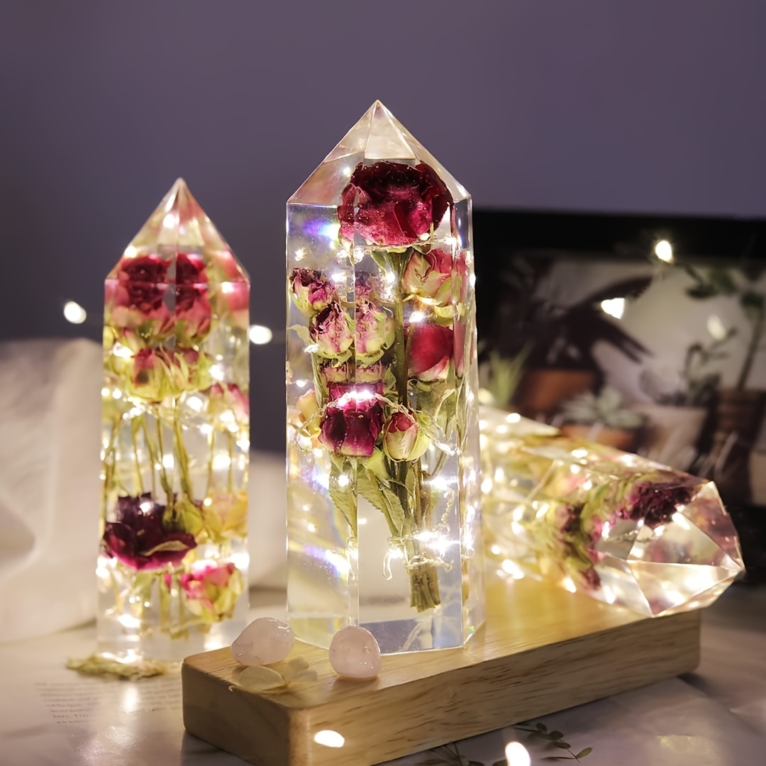 1Pcs Crystal Tower Resin Silic - Flower Preservation Resin avaliação e preço