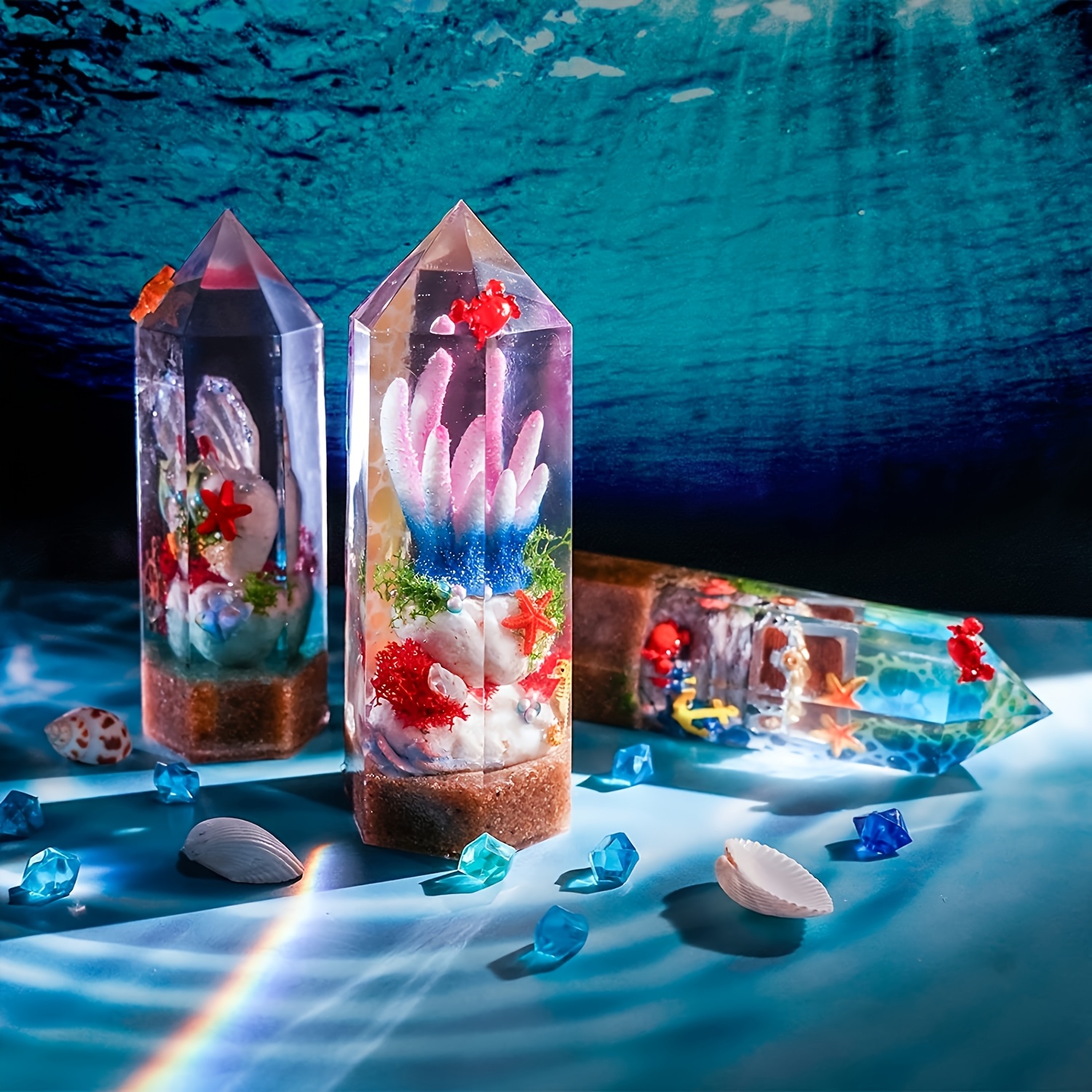 1Pcs Crystal Tower Resin Silic - Flower Preservation Resin avaliação e preço