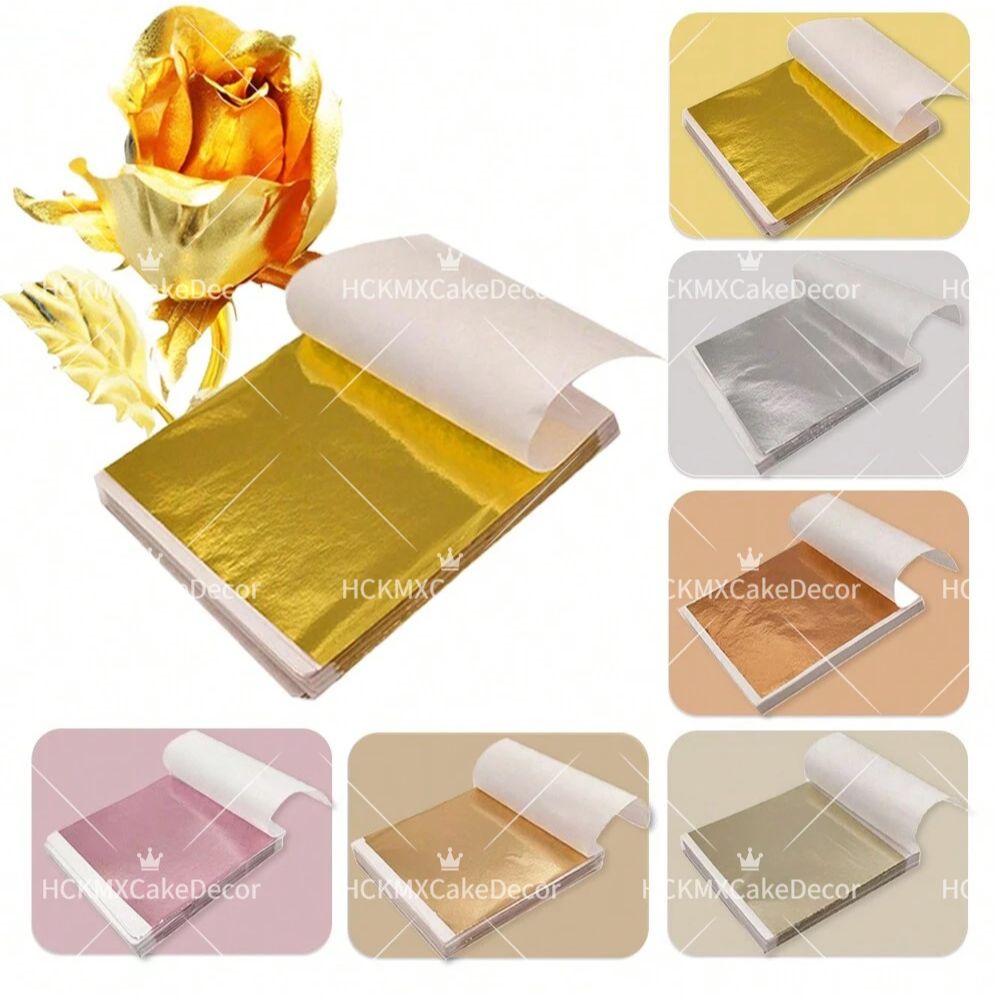 100pcs Imitation Gold Foil She - Gold Foil Flakes avaliação e preço