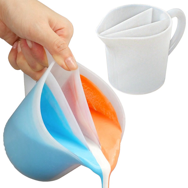 Silicone Three-grid Flow Cup D - Mixing Cup Silicone avaliação e preço