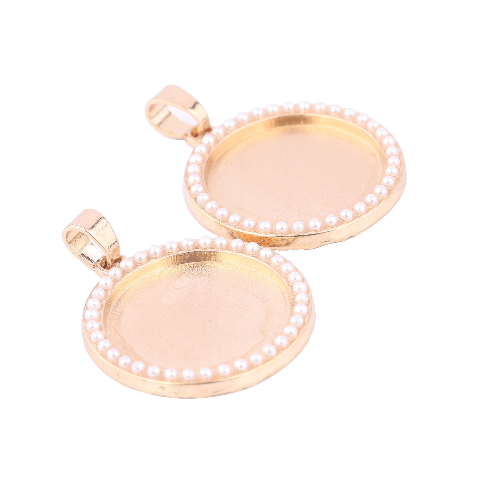 5pcs Kc Gold Pearl Cabochon Ba - Bezels Set Pendant avaliação e preço