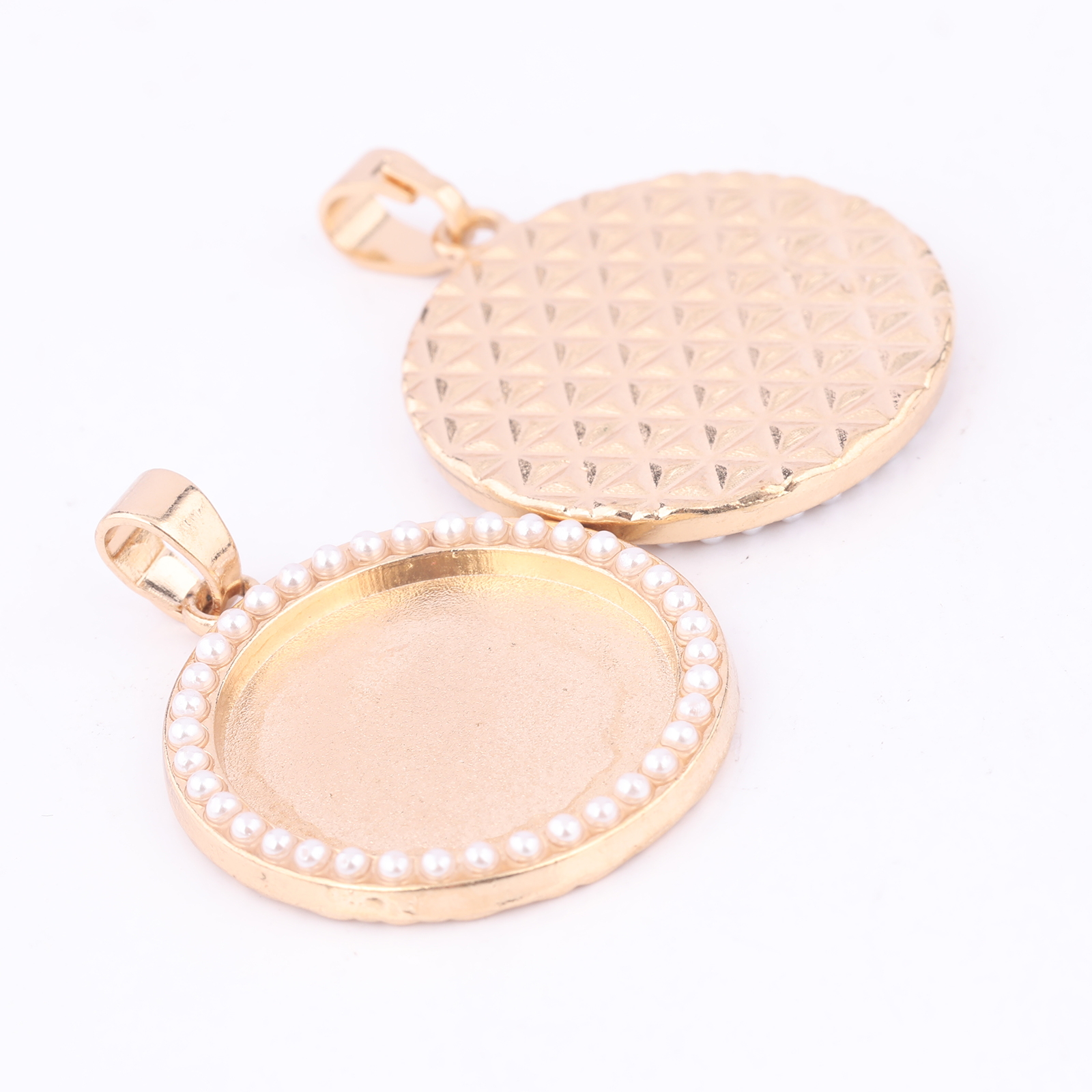 5pcs Kc Gold Pearl Cabochon Ba - Bezels Set Pendant avaliação e preço