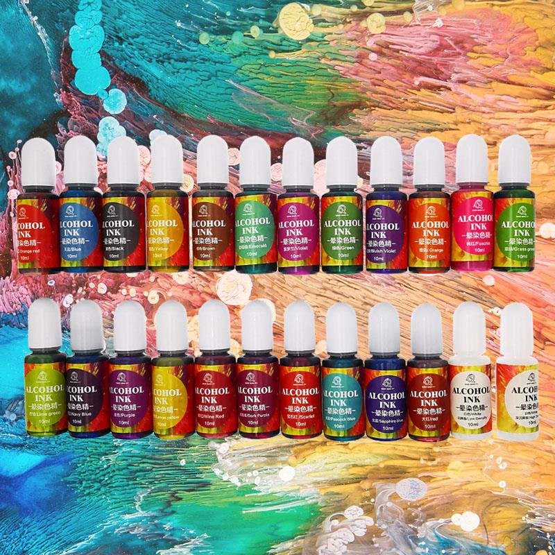 24 Color 10ml Art Ink Alcohol  - Resin Dye Alcohol avaliação e preço