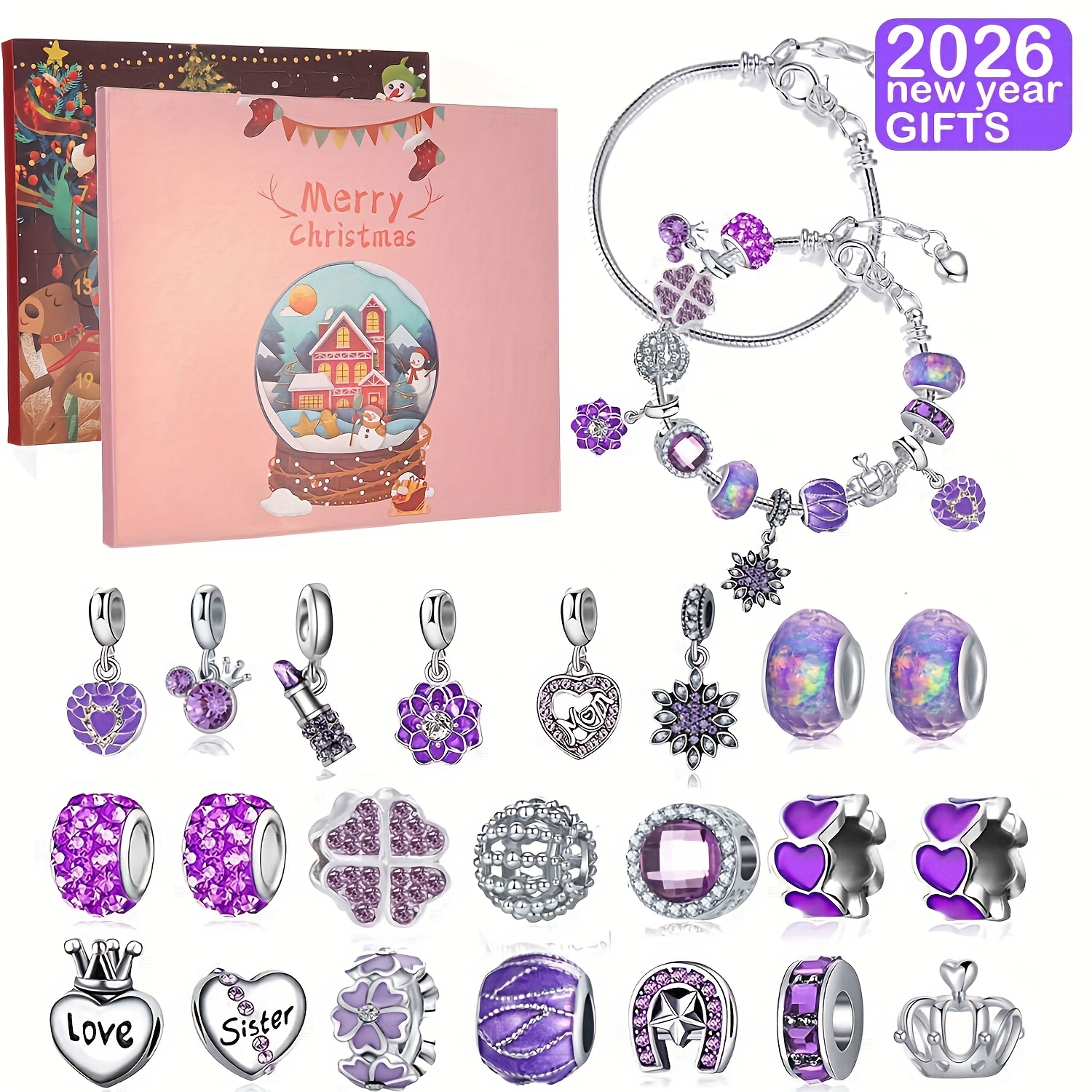 Christmas purple beads DIY jew - Resin Jewelry Kit avaliação e preço