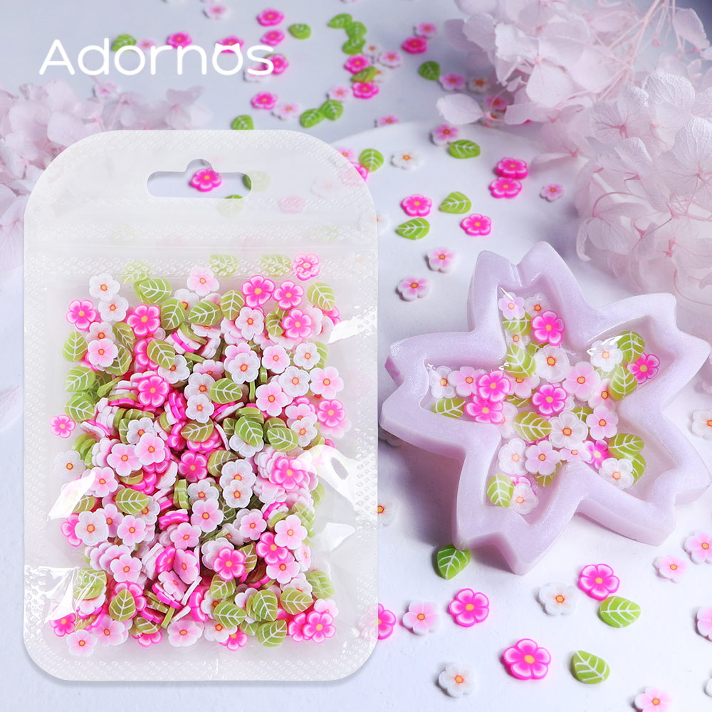 10g Pink Flowers Polymer Clay  - Flower Preservation Resin avaliação e preço