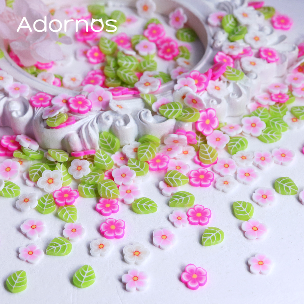10g Pink Flowers Polymer Clay  - Flower Preservation Resin avaliação e preço