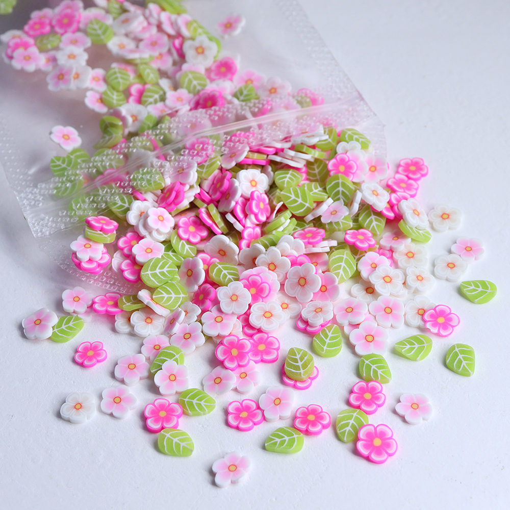 10g Pink Flowers Polymer Clay  - Flower Preservation Resin avaliação e preço