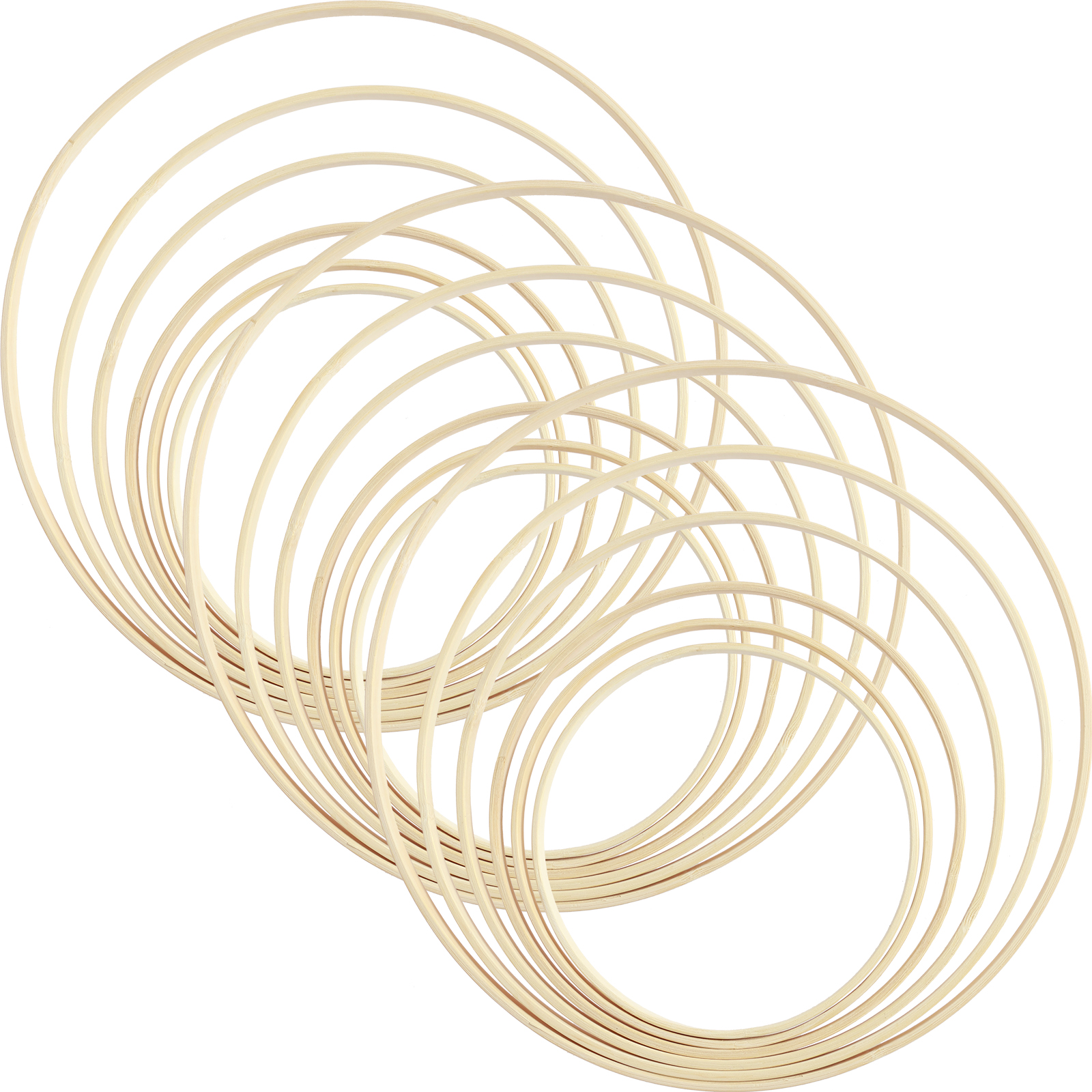 18Pcs Bamboo Rings Set 6 Sizes - Wood Ring Blank avaliação e preço
