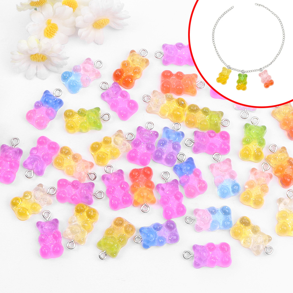 60pcs Dual Color Resin Bear Sh - Resin Craft Supplies avaliação e preço