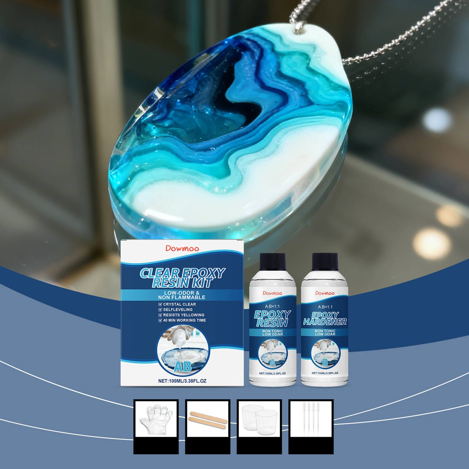 DIY Crystals Clear Epoxys Resi - Resin Jewelry Kit avaliação e preço