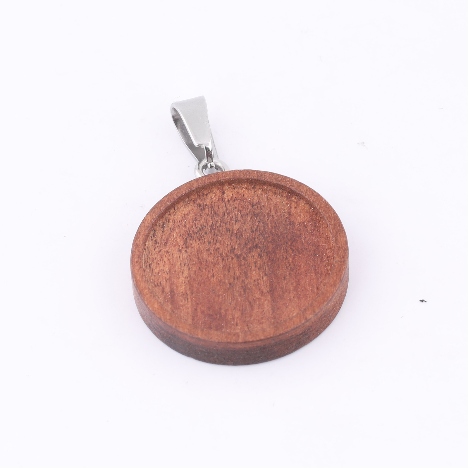 10pcs 20mm Round Wood Cabochon - Bezels Set Pendant avaliação e preço