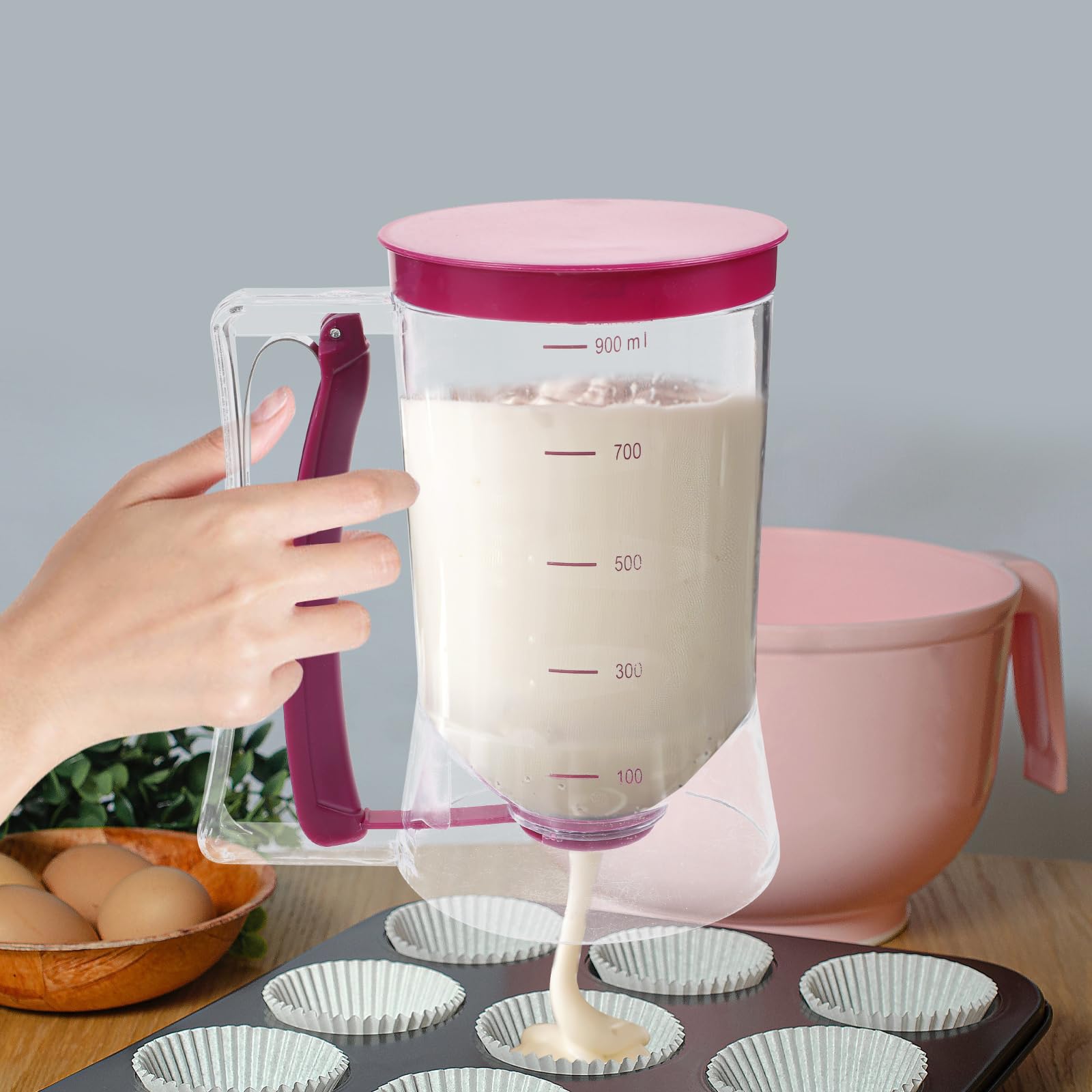 900ml Batter Dispenser Cupcake - Mixing Cup Silicone avaliação e preço