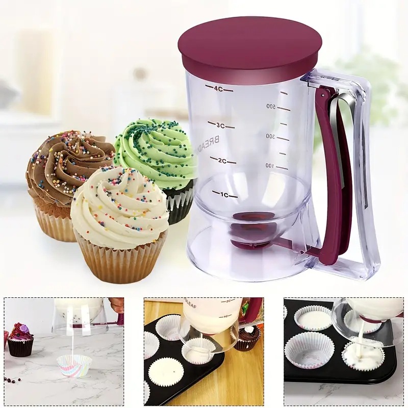 900ml Batter Dispenser Cupcake - Mixing Cup Silicone avaliação e preço