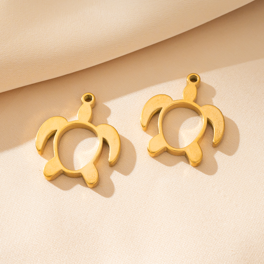 5pcs/Lot Stainless Steel Turtl - Bezels Set Pendant avaliação e preço