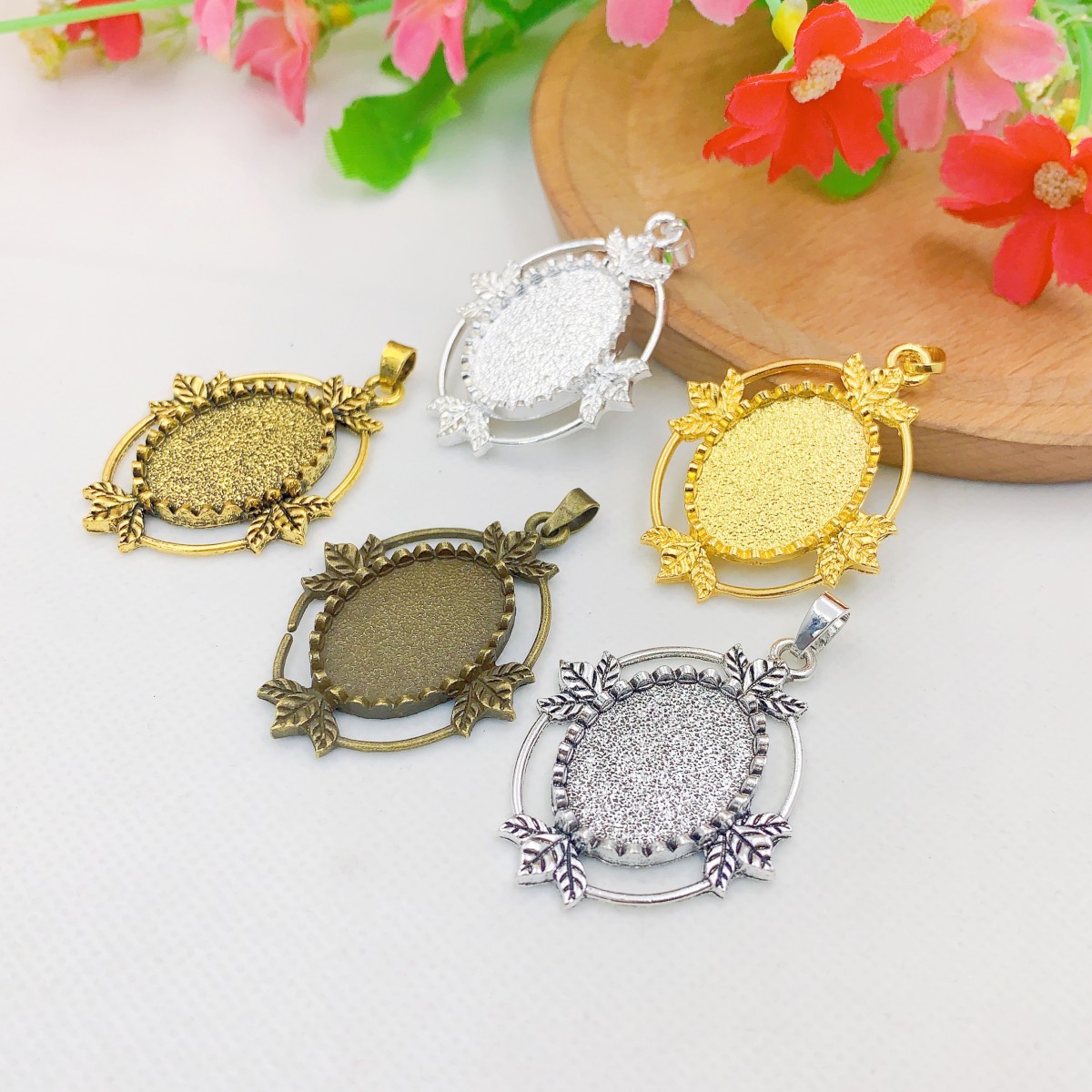 Onebeading Fit 18x25mm Oval Ca - Bezels Set Pendant avaliação e preço