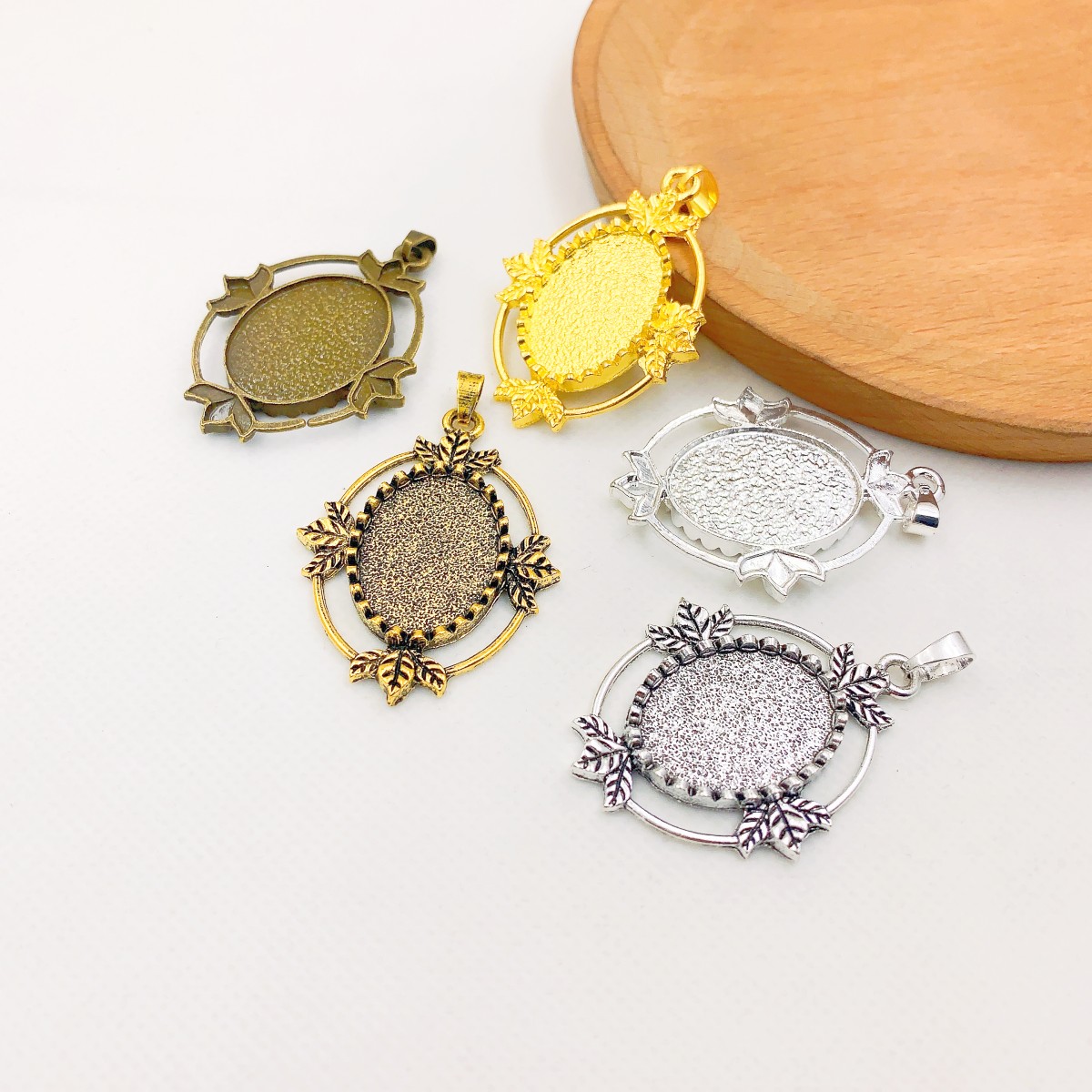 Onebeading Fit 18x25mm Oval Ca - Bezels Set Pendant avaliação e preço