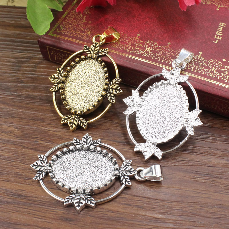 Onebeading Fit 18x25mm Oval Ca - Bezels Set Pendant avaliação e preço