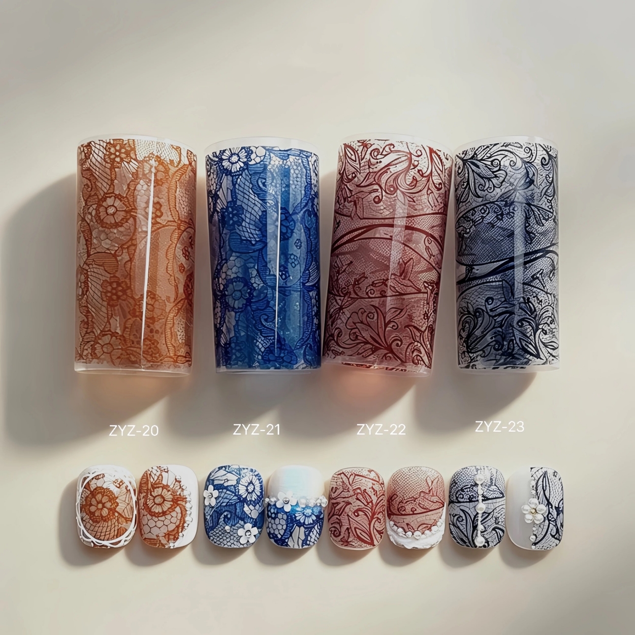 10 Rolls Red Lace Nail Foils f - Gold Foil Flakes avaliação e preço