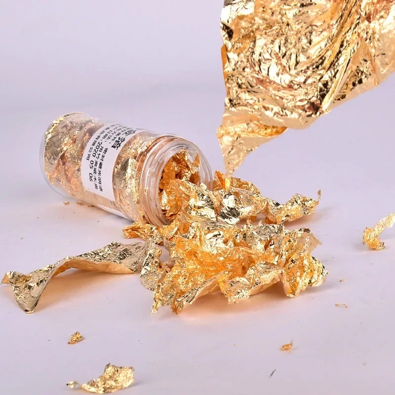 2g/1g Metallic Foil Flakes Gol - Gold Foil Flakes avaliação e preço