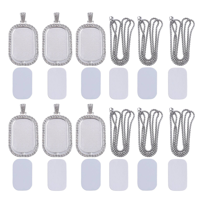 WORTHOWN-48Pcs Sublimation Rhi - Bezels Set Pendant avaliação e preço