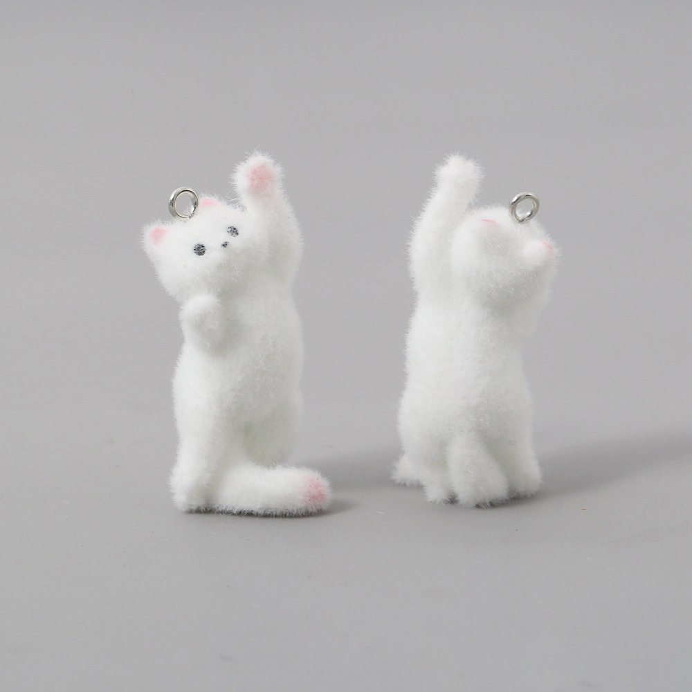 2pcs Flocking Little Cat Resin - Resin Craft Projects avaliação e preço